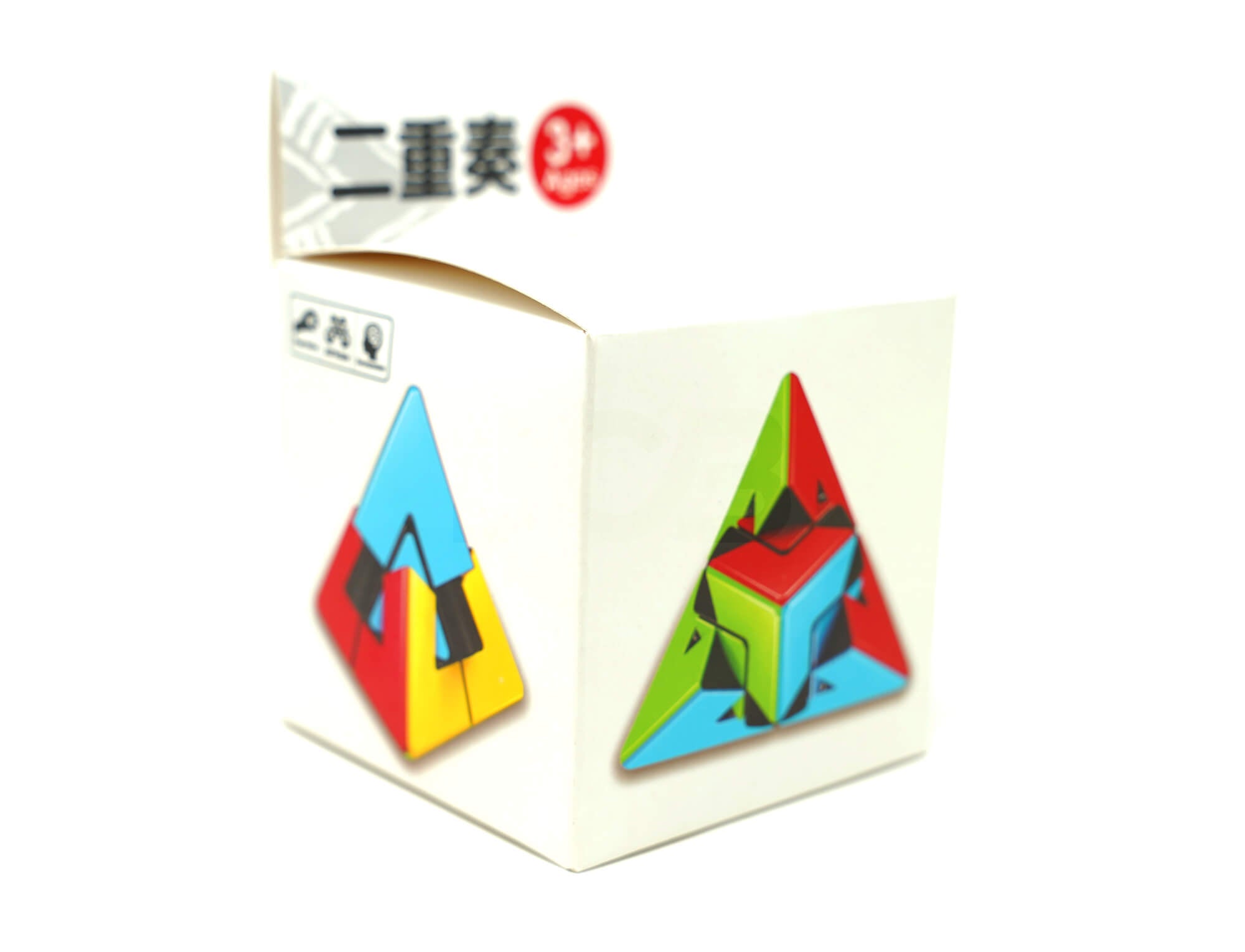 Detalhe das peças de vértice e centro do Pyraminx Duo Fanxin