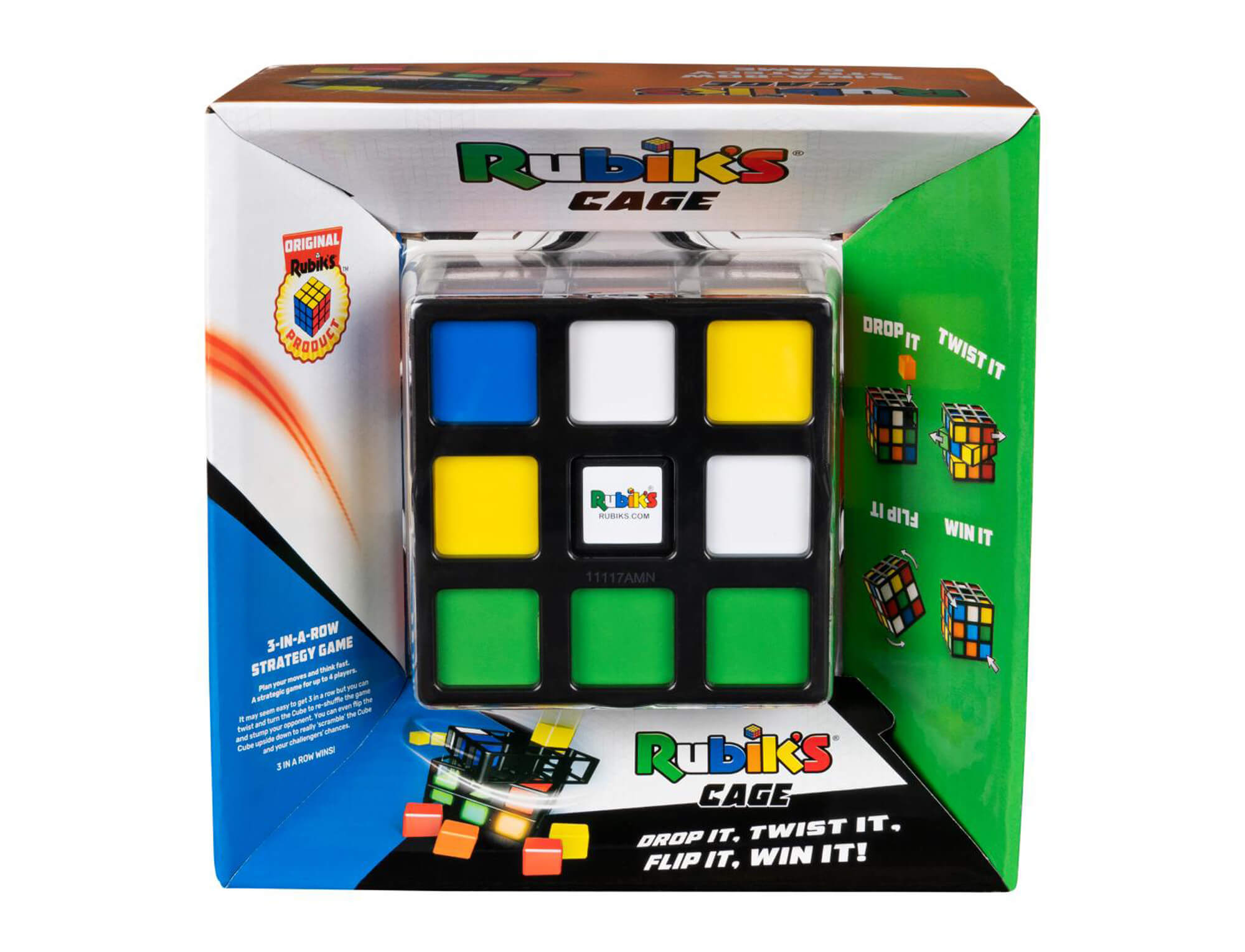 Vista superior do Rubik's Cage com cubinhos posicionados durante uma partida