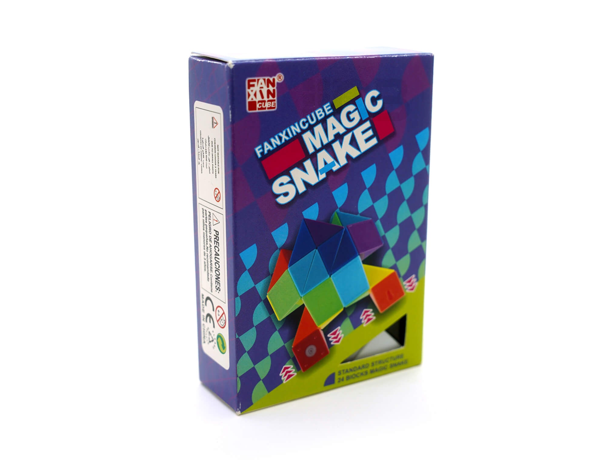 Embalagem do Cubo Serpente Fanxin 24 blocos com o puzzle ao lado