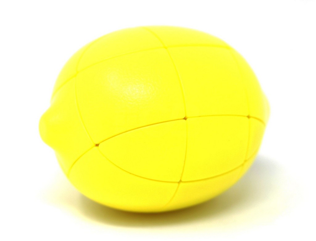 Cubo Mágico formato limão da Fanxin — shape mod 3x3 stickerless amarelo, vista frontal