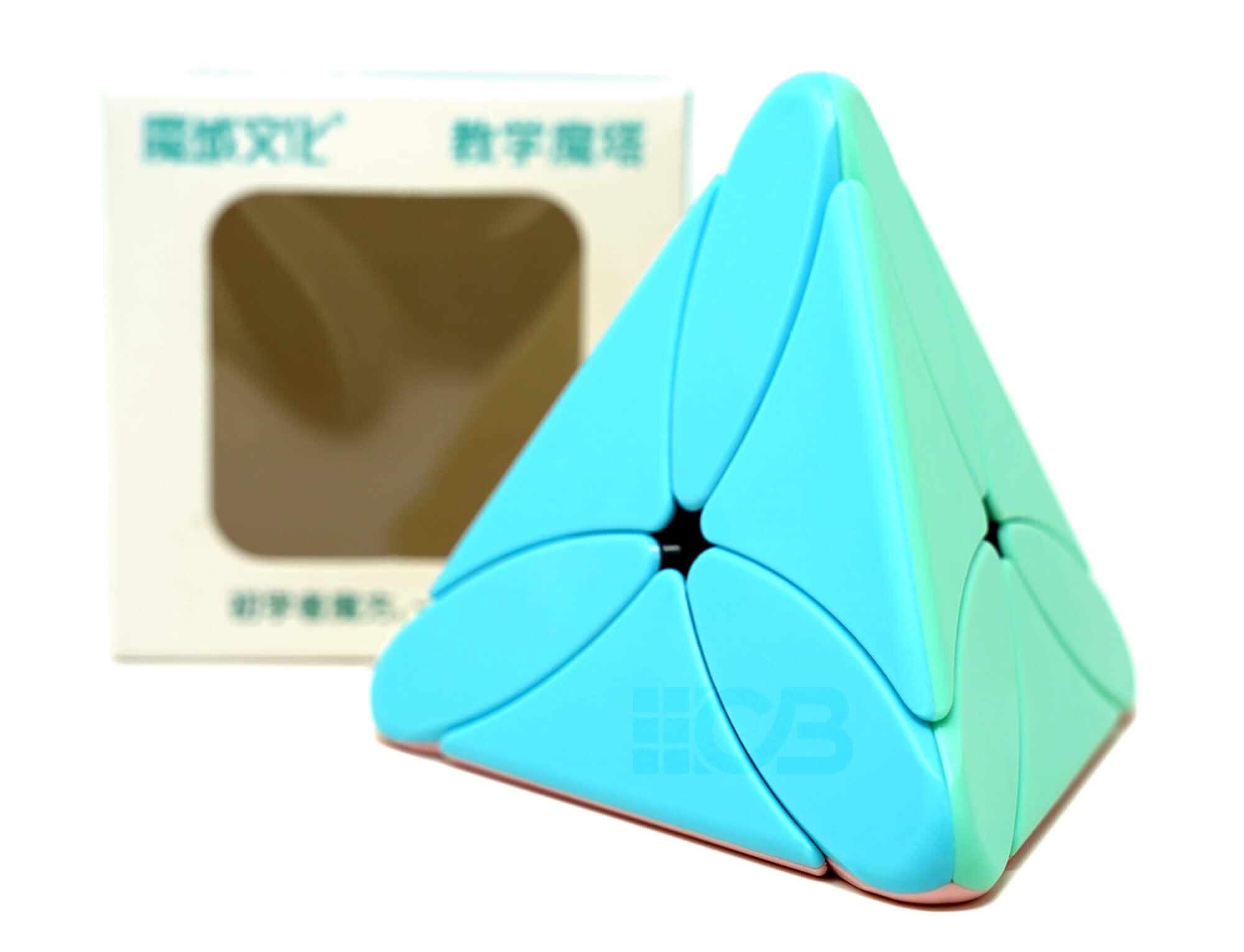 Pyraminx Maple Leaf MoYu — perspectiva de cima evidenciando o mecanismo piramidal
