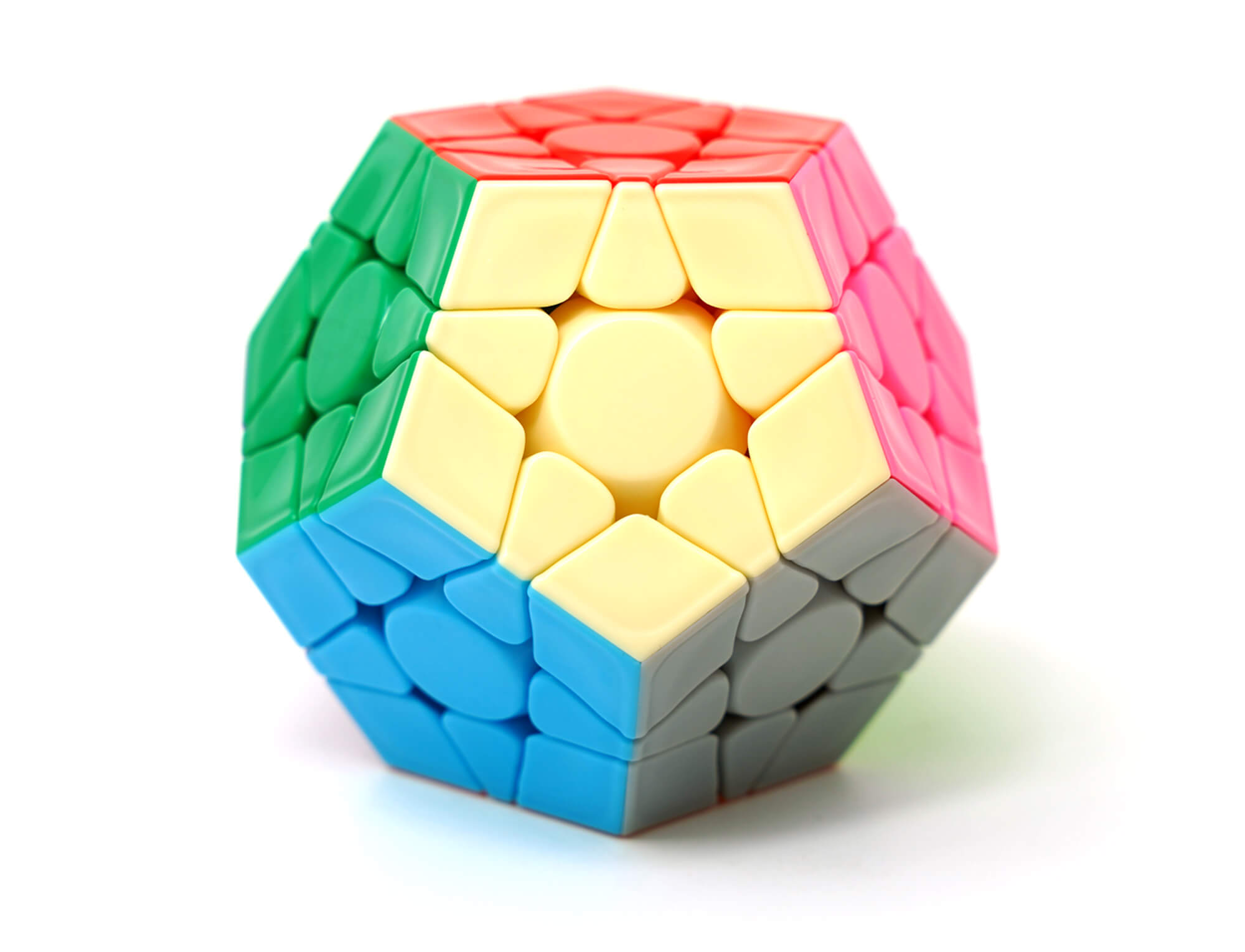Megaminx DaYan V2M — vista superior destacando a estrutura de doze faces
