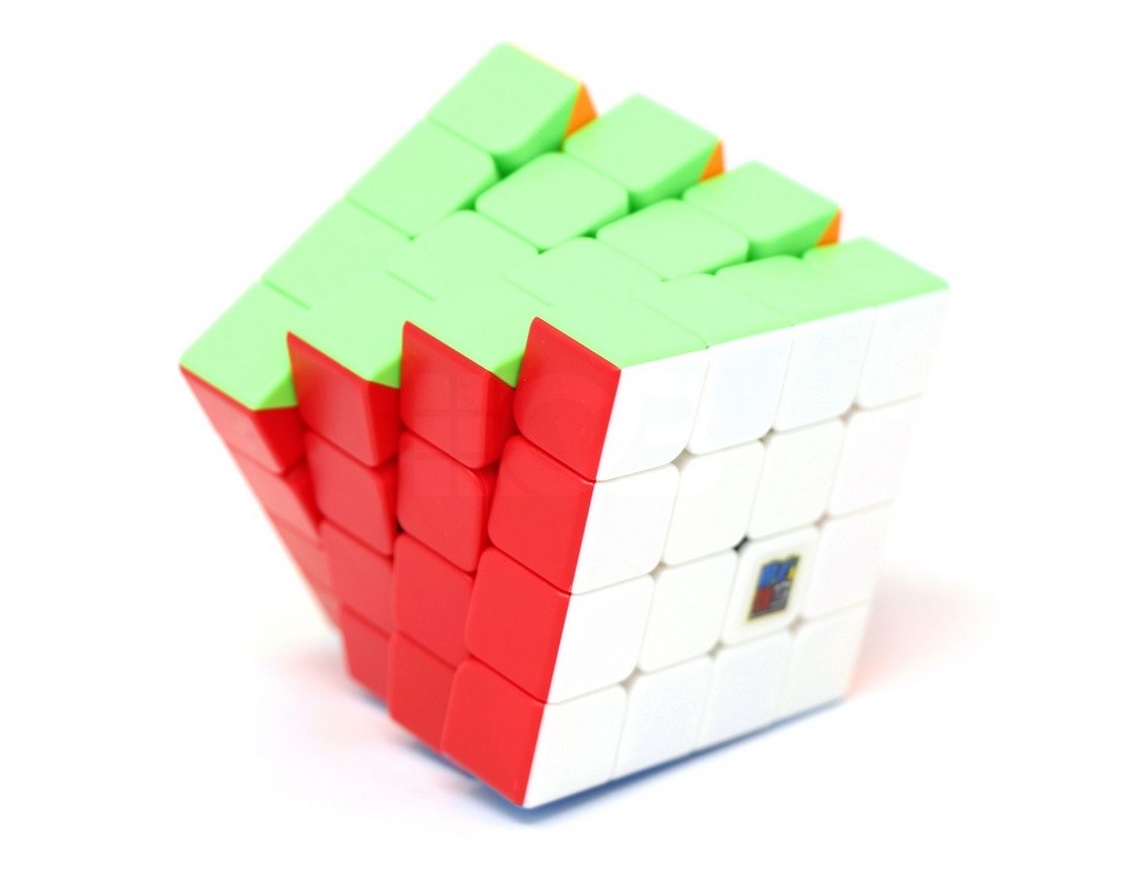 Cubo Mágico 4x4 MoYu Meilong Stickerless — vista frontal mostrando as seis faces coloridas
