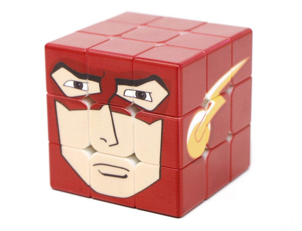 Detalhe da impressão UV no Cubo Mágico Flash Vinci Cube — cores vivas gravadas no plástico