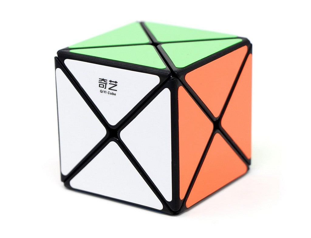 Cuboide Dino X QiYi stickerless em posição frontal mostrando o formato alongado assimétrico