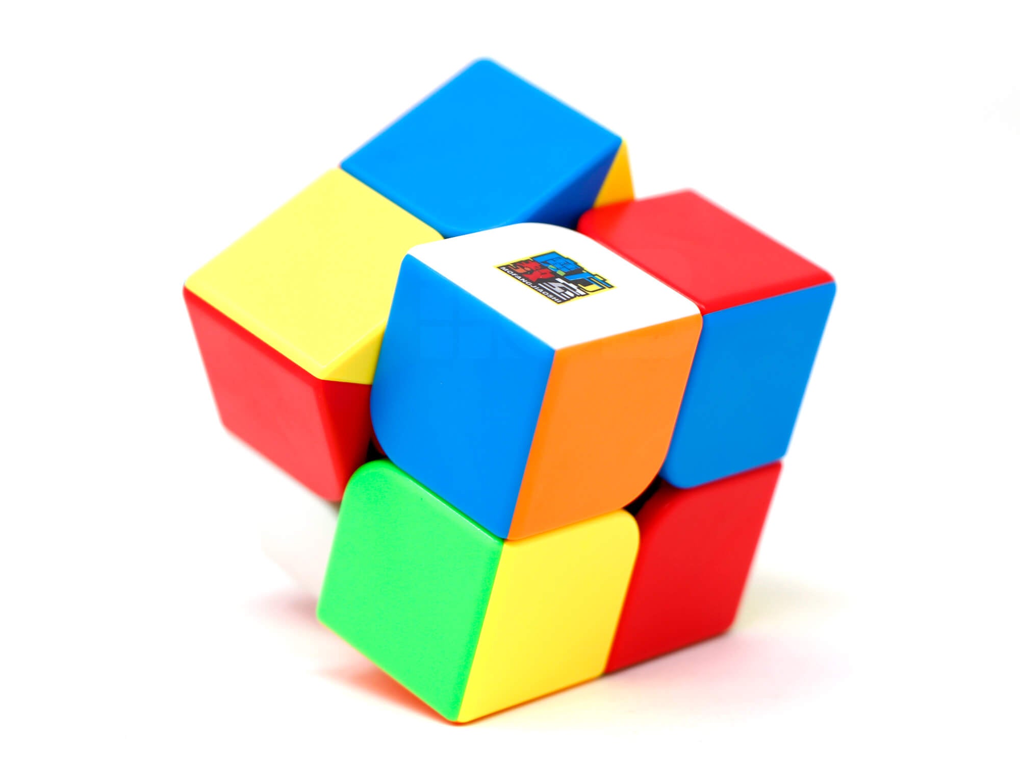 Cubo Mágico 2x2 MoYu Meilong Stickerless — vista frontal com as seis faces coloridas
