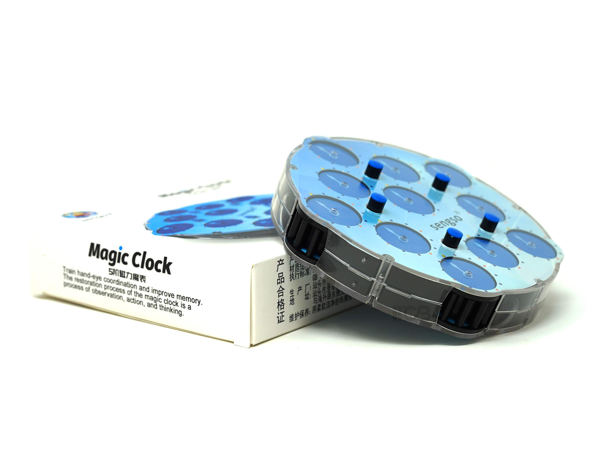 Magic Clock SengSo 5 — detalhe dos ponteiros e mecanismo magnético