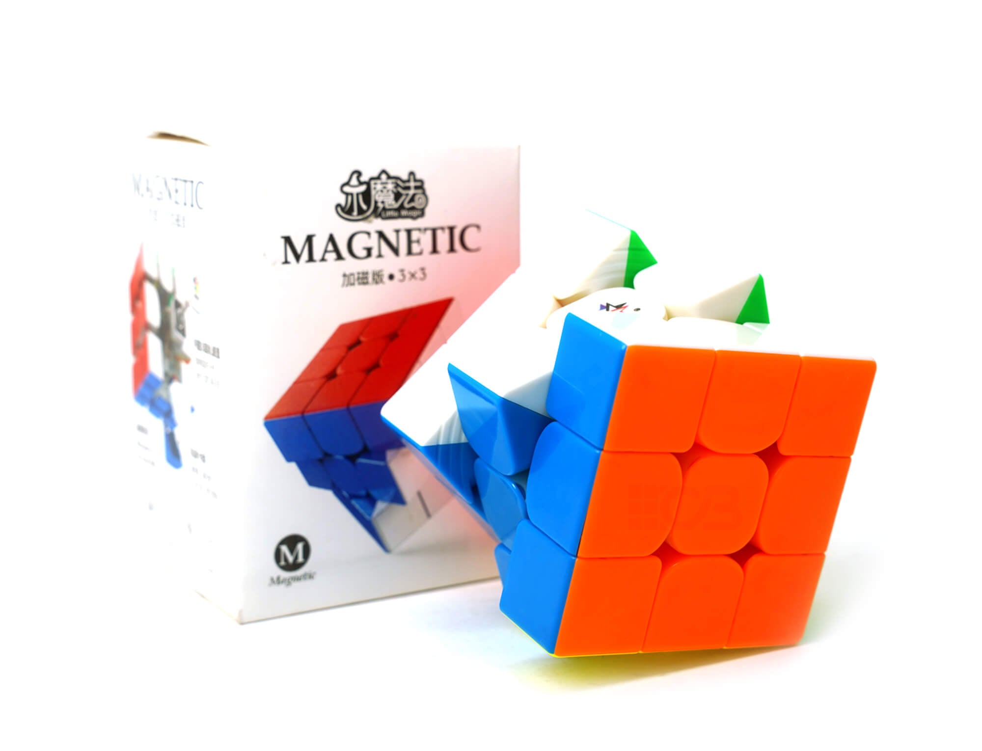 Detalhe das peças stickerless do YuXin Little Magic V1 com magnetização integrada