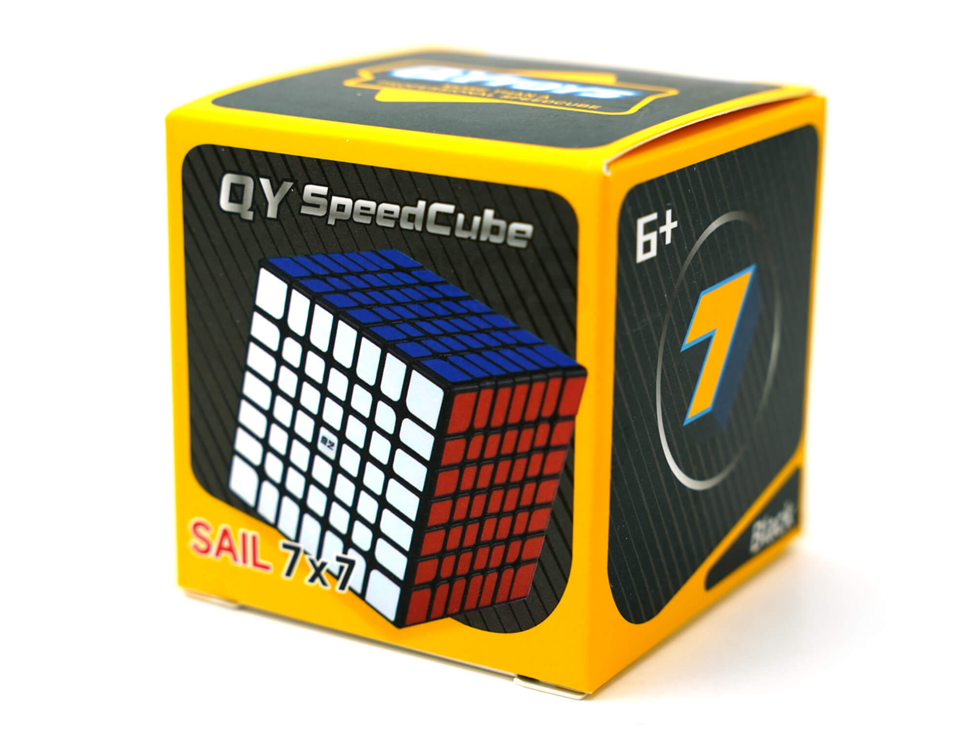 Cubo Mágico 7x7 QiYi QiXing Sail stickerless — vista frontal com as seis faces coloridas