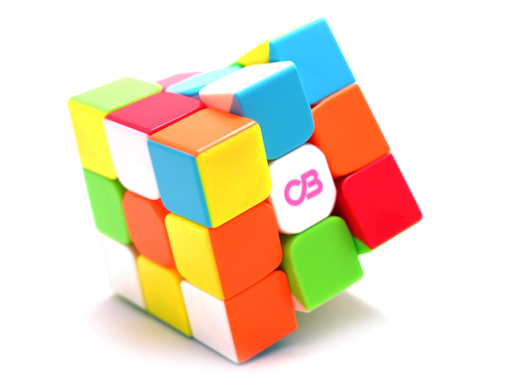 Cubo Mágico 3x3 Cuber Pro 3S stickerless com peças coloridas — vista frontal