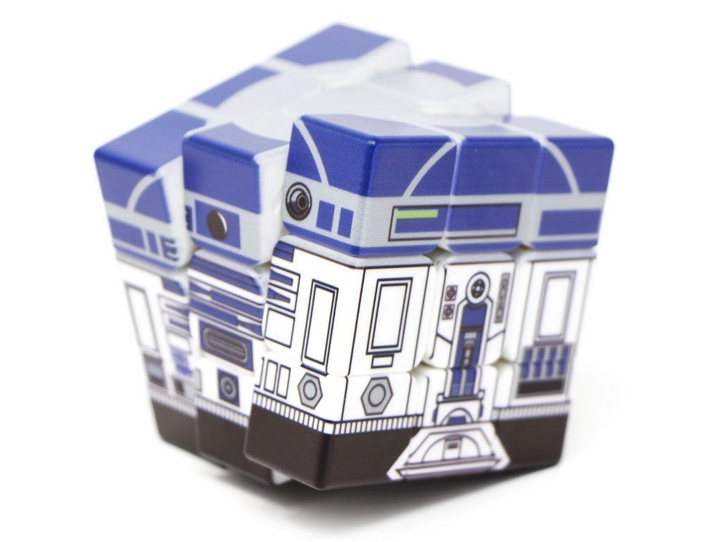 Cubo Mágico R2D2 Vinci Cube — detalhe lateral mostrando a qualidade da impressão UV nas faces