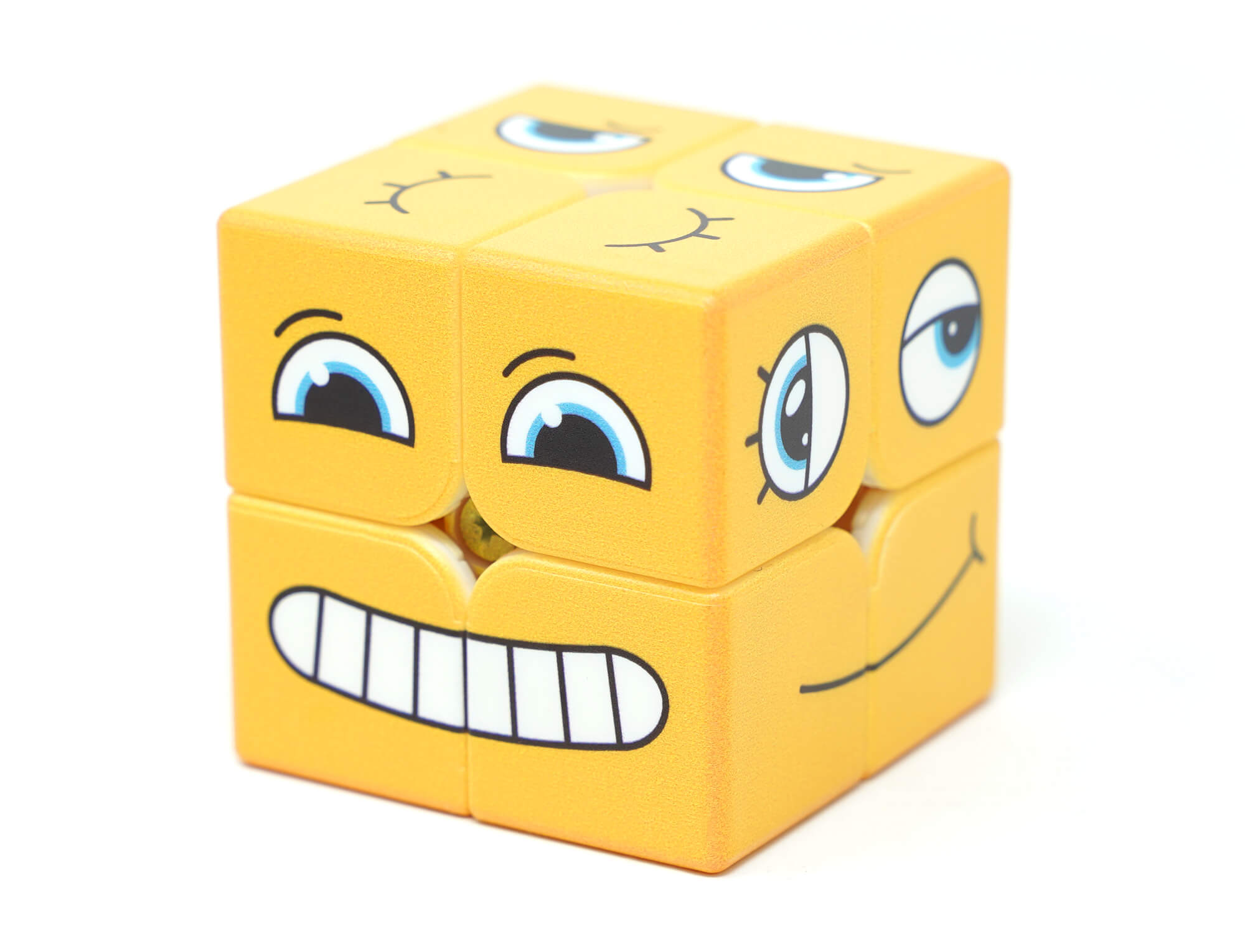 Cubo 2x2 Face Cube Extra mostrando detalhes das faces personalizadas