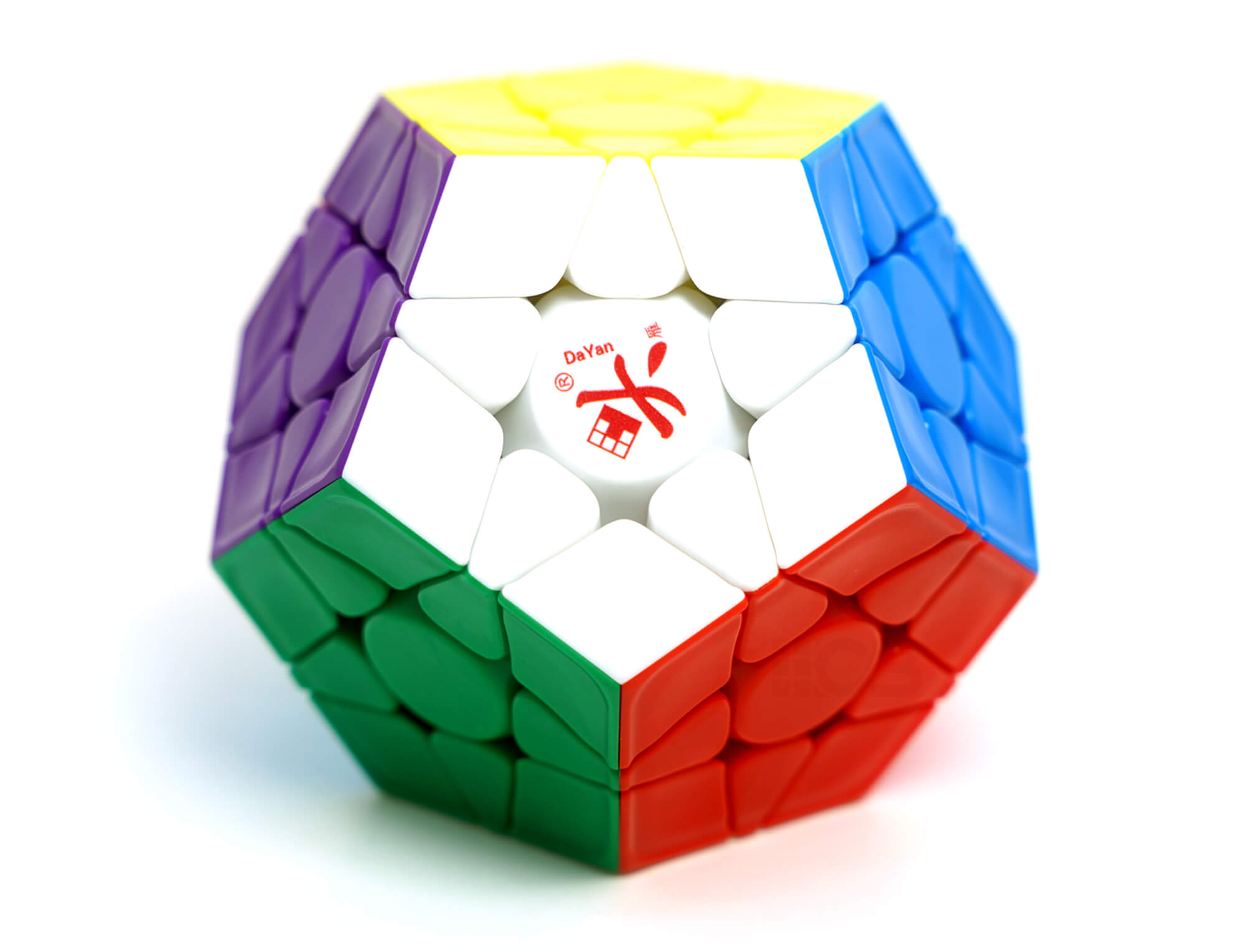 Megaminx DaYan Pro Large Magnético stickerless — vista frontal mostrando as 12 faces coloridas