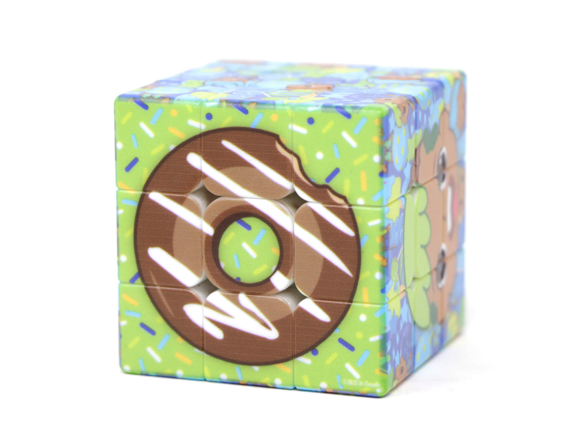 Cubo Mágico Os Chocolix com personagens impressos em UV — detalhe das faces