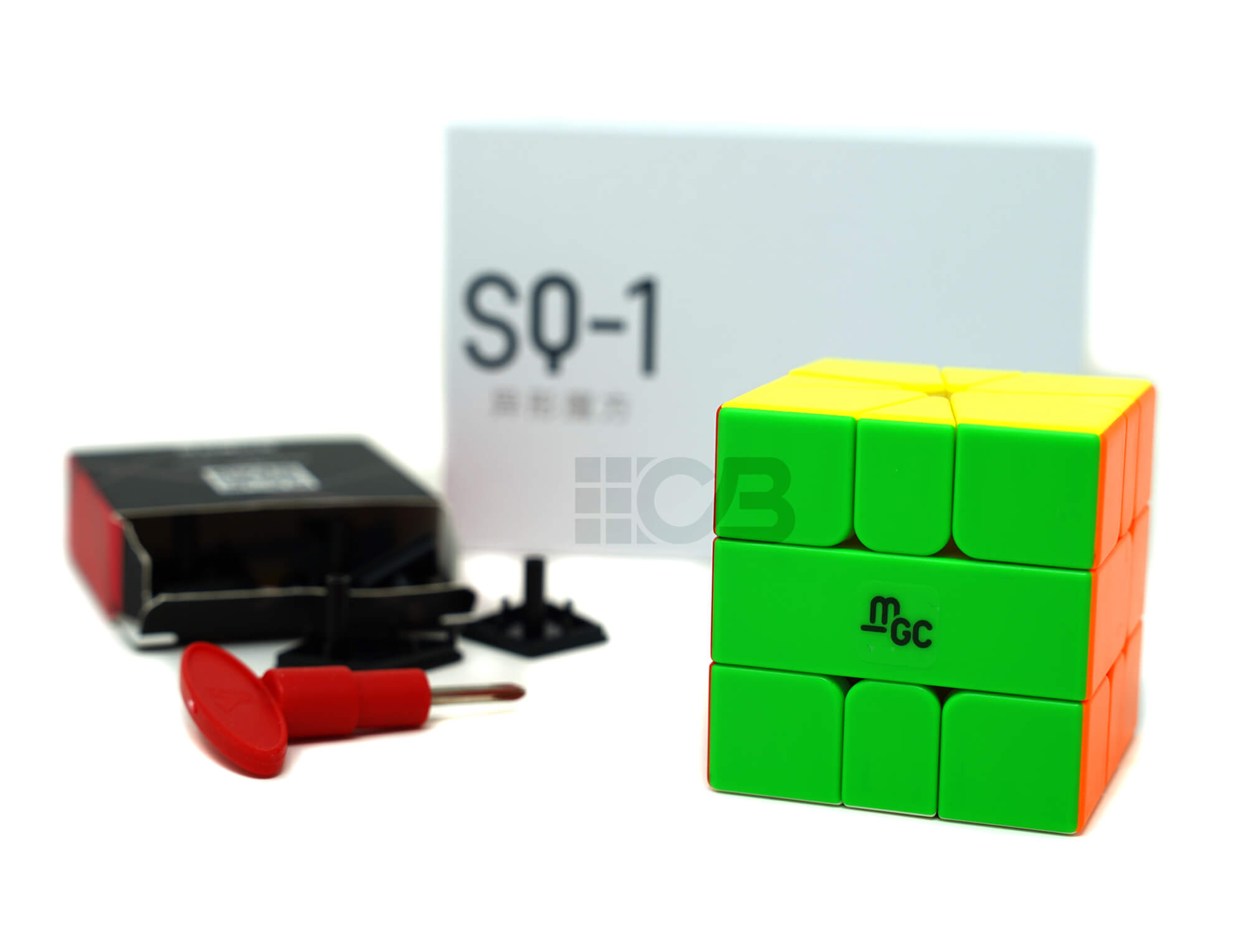 Square-1 MGC Magnético YJ visto de cima, mostrando a divisão das peças