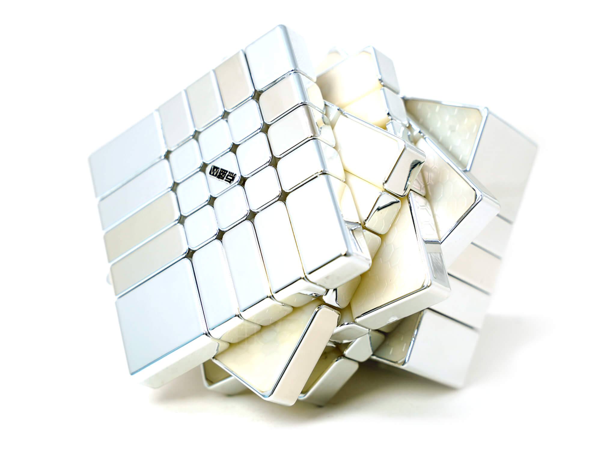 Mirror Blocks 5x5 Galaxy Cluster Diansheng — vista frontal embaralhada mostrando o reflexo espelhado das peças