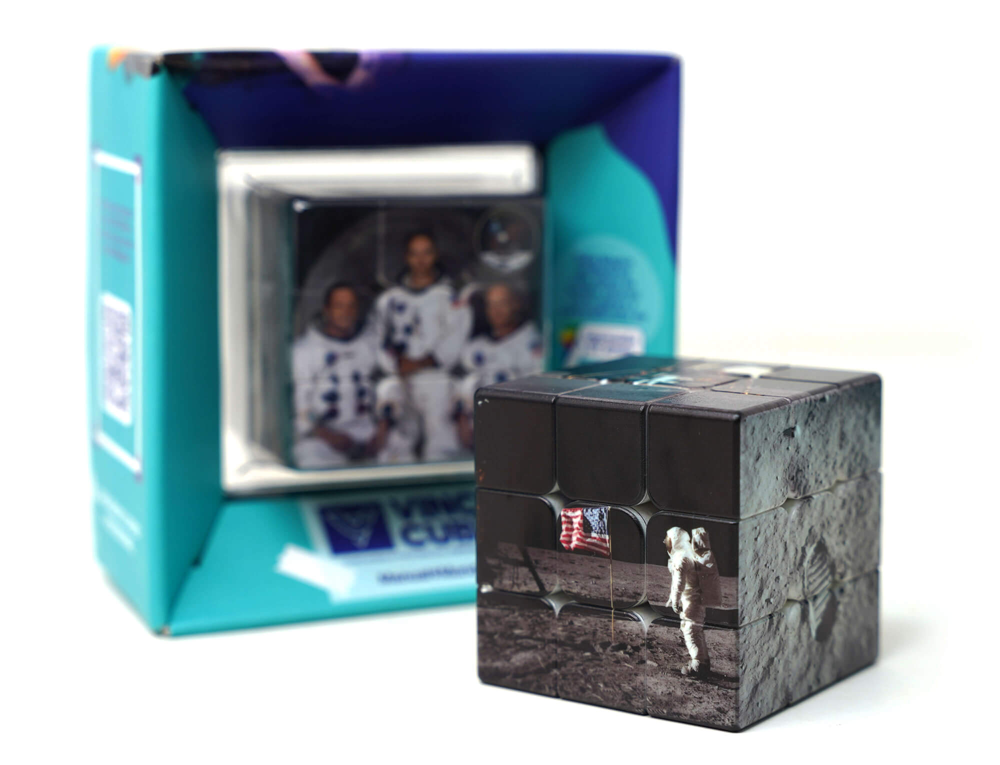 Cubo Mágico 3x3 Chegada à Lua Manual do Mundo — caixa de embalagem oficial