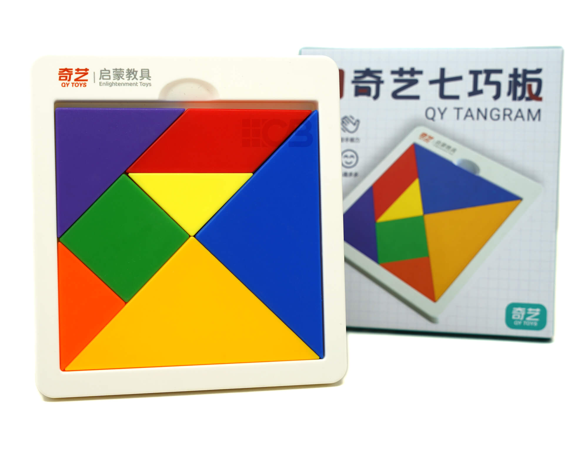 Peças do Tangram Kids QiYi montadas em formato de figura geométrica