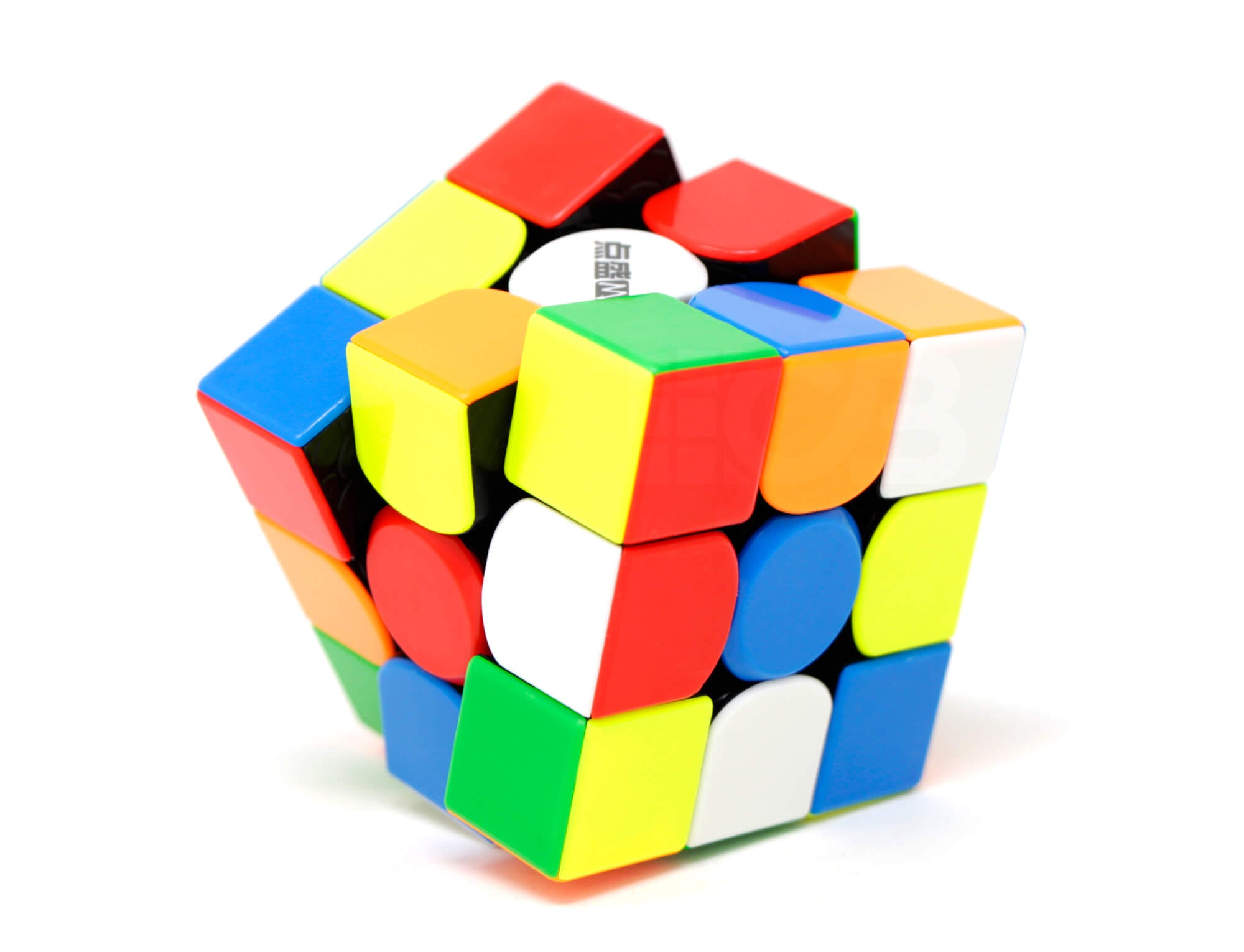 Cubo Mágico 3x3 Diansheng Solar S3M Plus Magnético stickerless — vista frontal do cubo montado