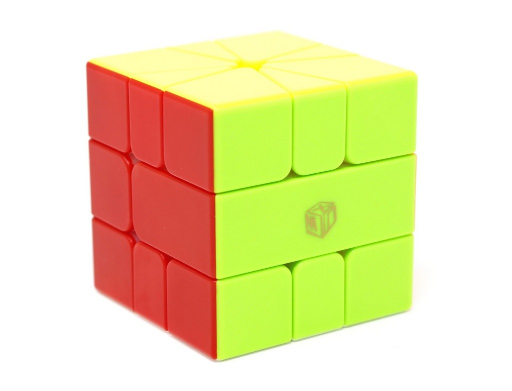 Detalhe das peças coloridas stickerless do Square-1 X-Man Volt Magnético QiYi