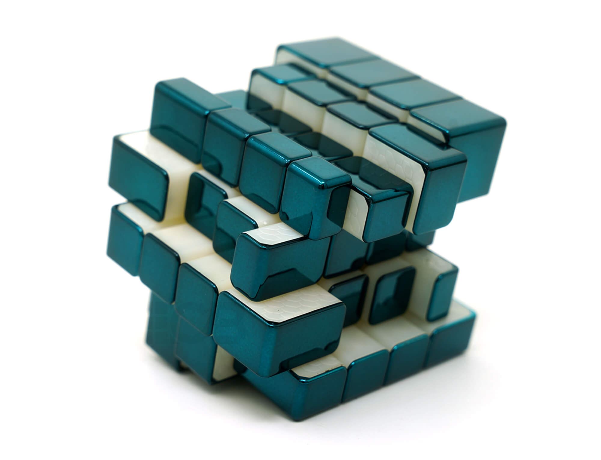 Vista lateral do Mirror Blocks 4x4 Diansheng evidenciando o perfil irregular