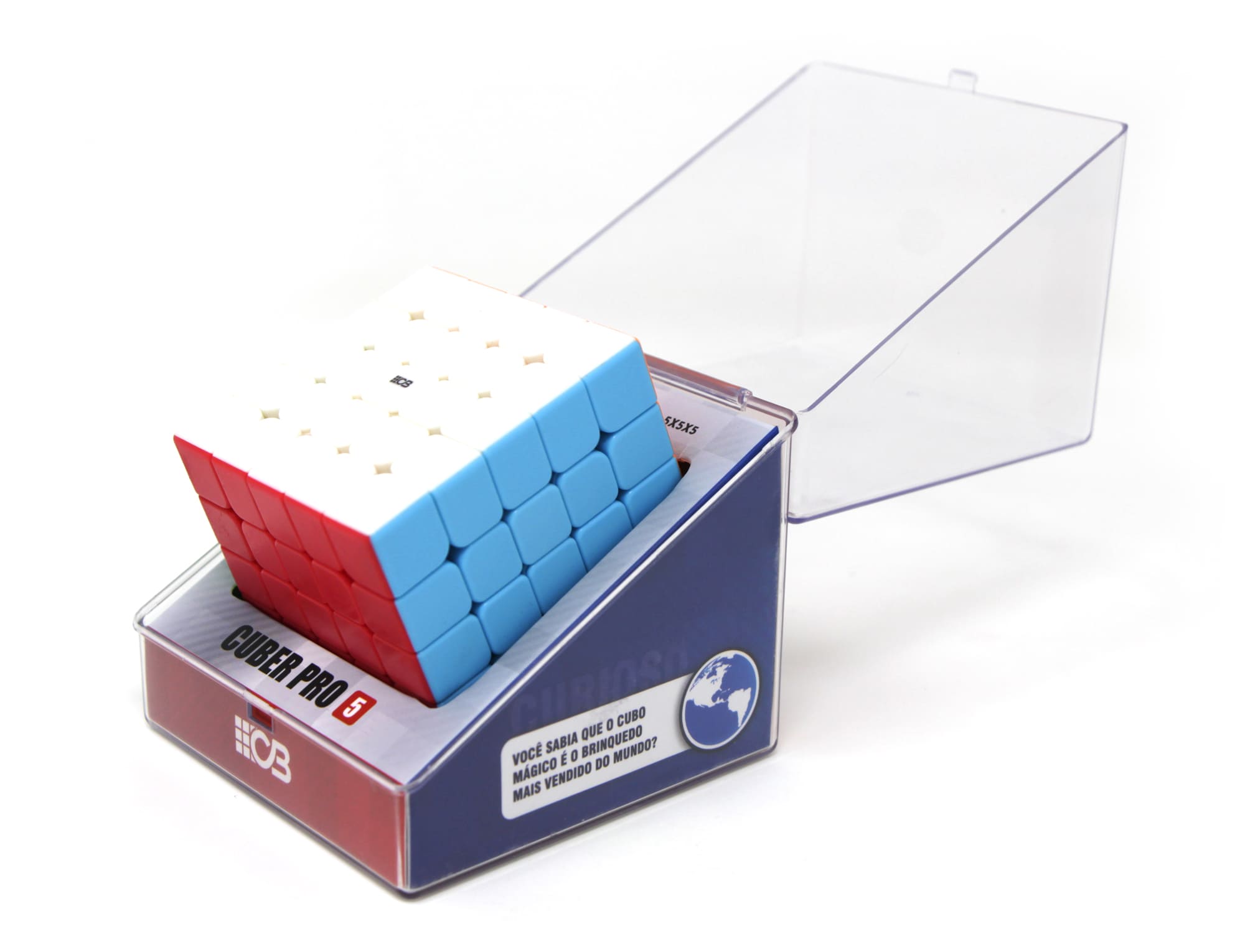 Cubo Mágico 5x5 Cuber Pro em ângulo lateral mostrando a profundidade das camadas