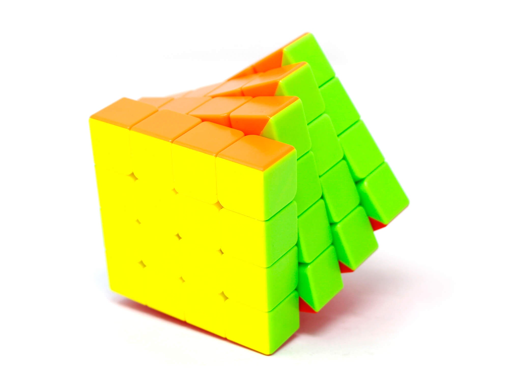 Detalhe do movimento das camadas do Cubo Mágico 4x4 Cuber Pro stickerless