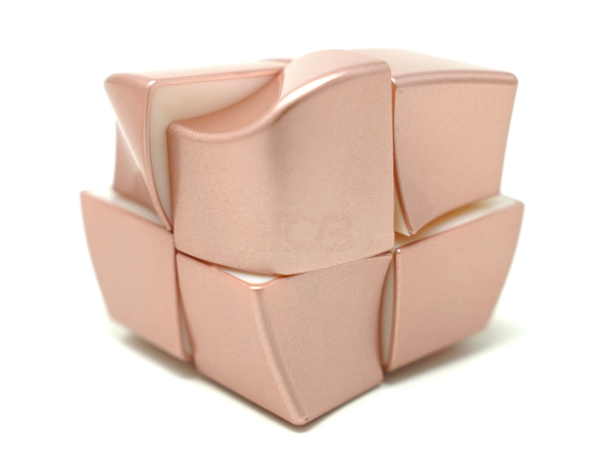 YuanFang Rosé Gold YJ embaralhado, destacando a silhueta irregular do shape mod