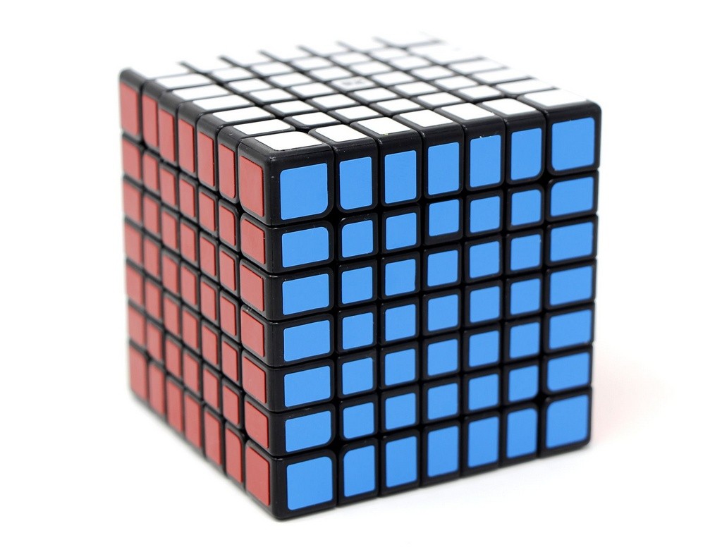 Detalhe das peças coloridas stickerless do Cubo Mágico 7x7 QiYi QiXing