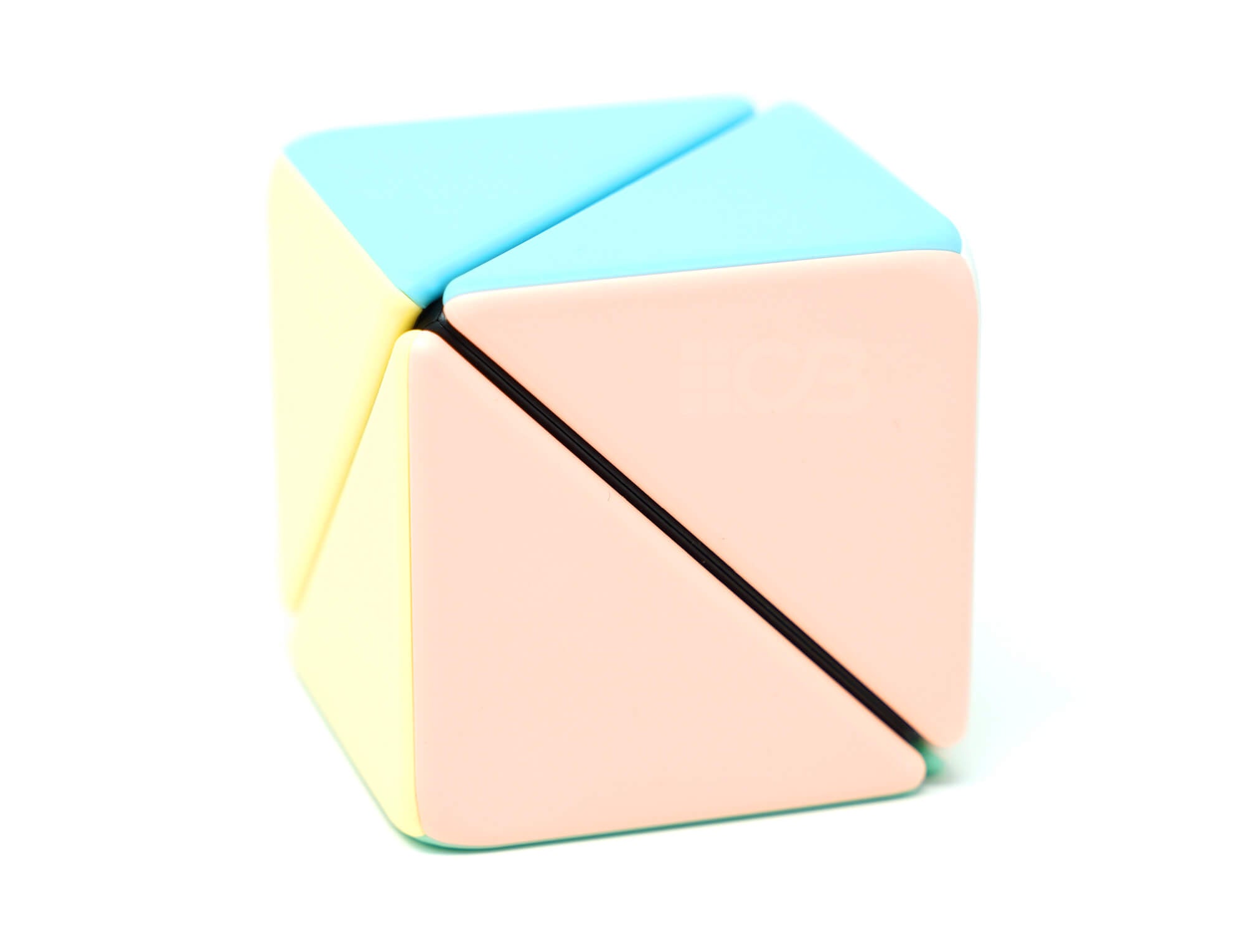Cubo Mágico Unicórnio Pastel MoYu — cubo em perspectiva mostrando três faces