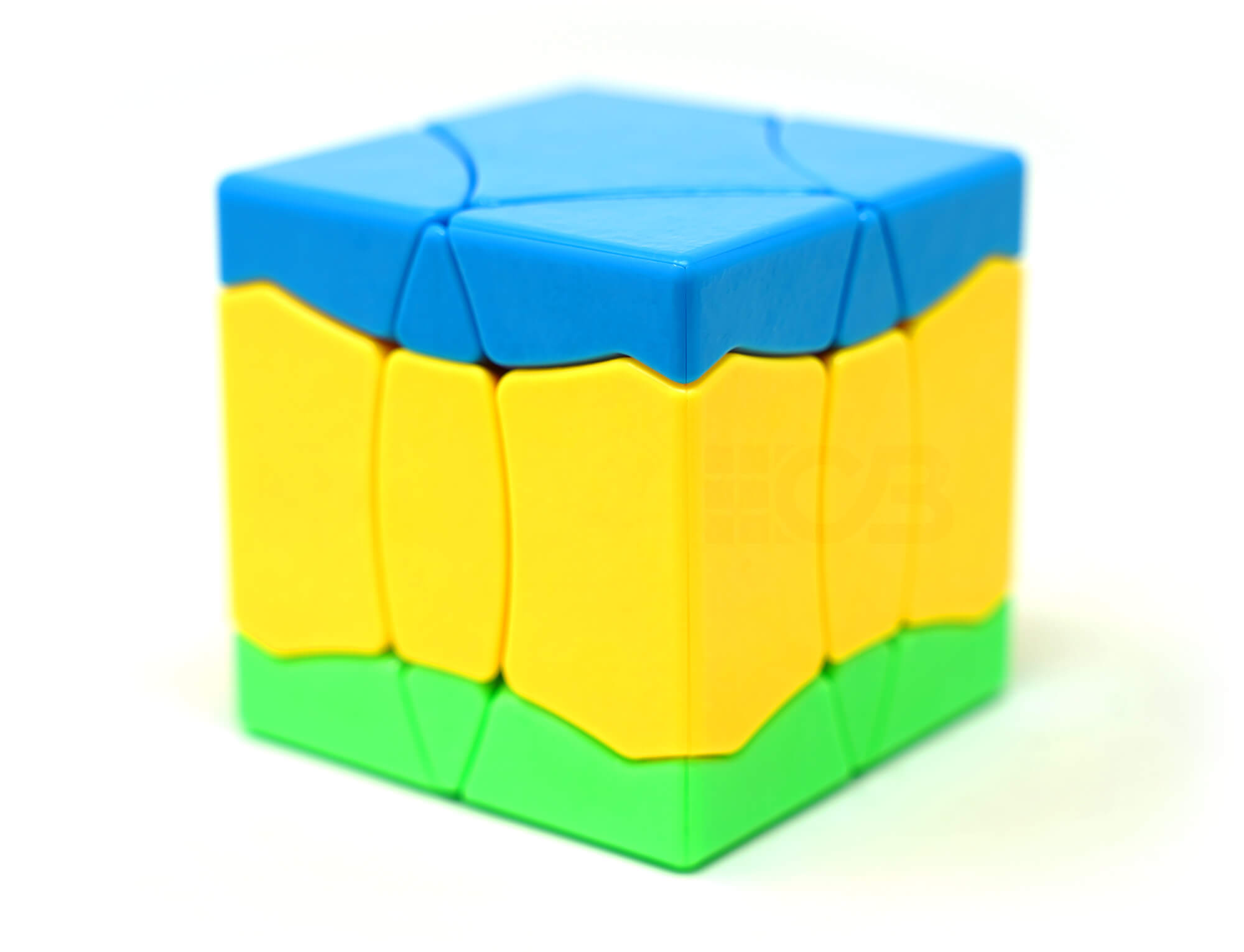 Phoenix SengSo shape mod 3x3 stickerless — vista frontal mostrando o formato único do cubo