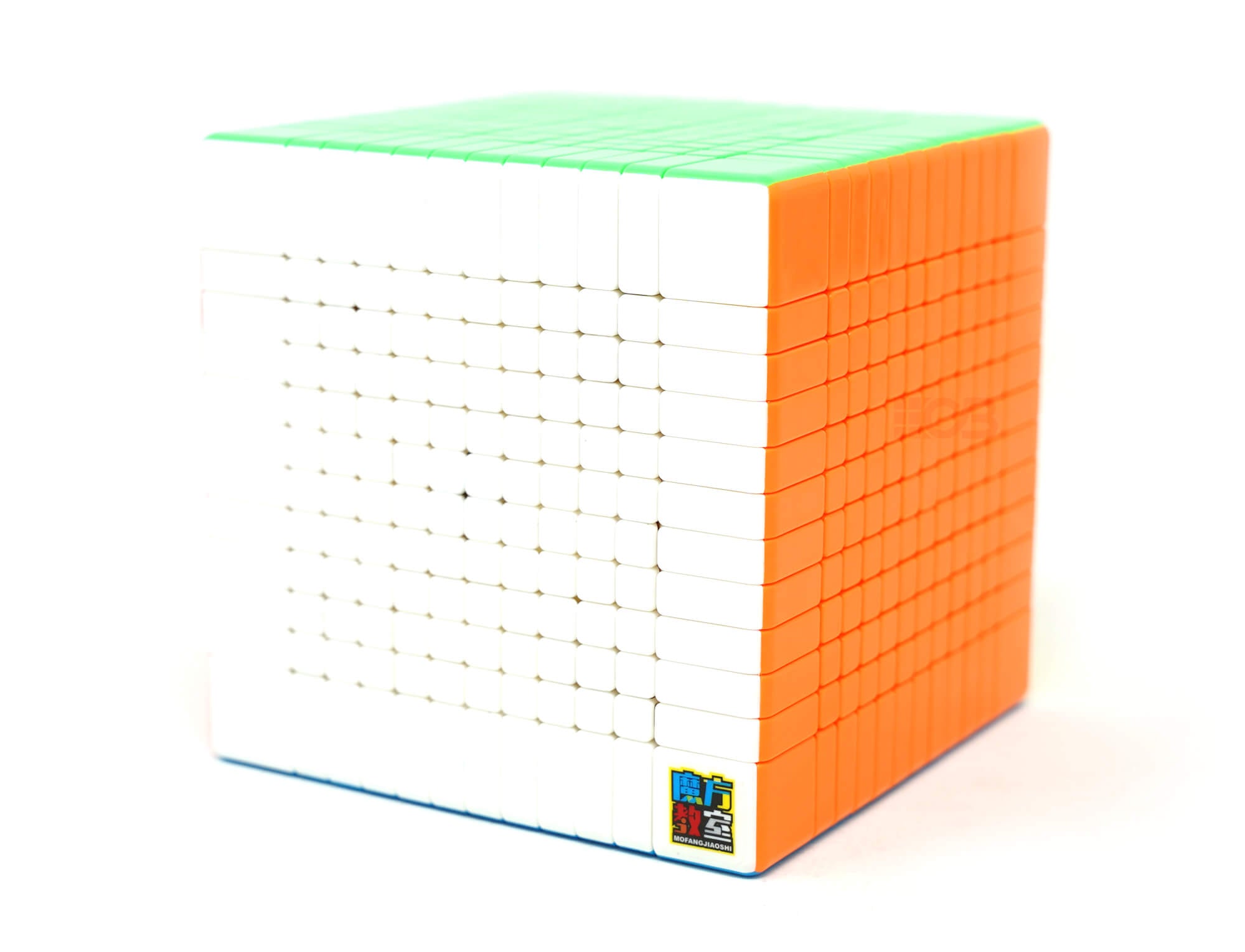 Cubo Mágico 12x12 Meilong MoYu em perspectiva — estrutura e mecanismo de giro visíveis