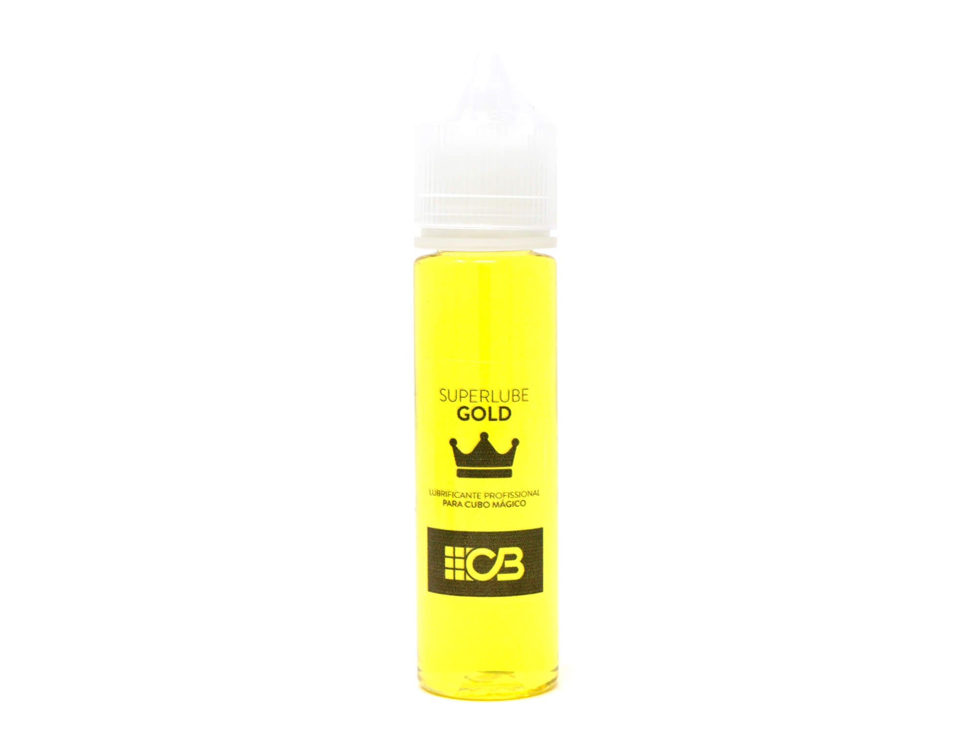 Frasco do Lubrificante Gold Cuber Pro 60 ml para Cubo Mágico visto de frente