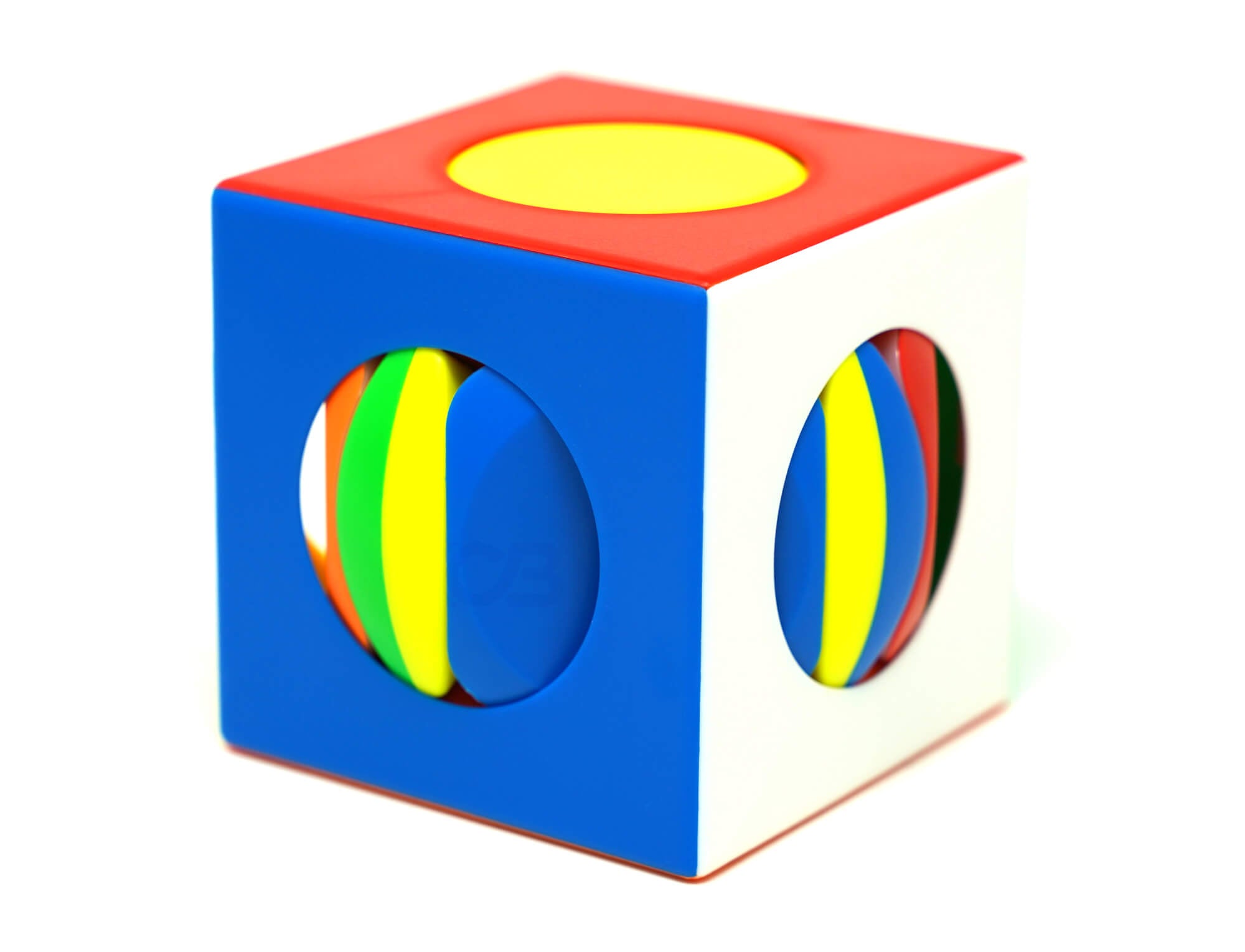 Detalhe das peças coloridas stickerless do cuboide YJ Finhop Tianyuan 1