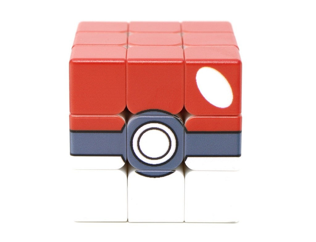 Vista superior do Cubo Mágico 3x3 Pokeball mostrando todas as faces personalizadas