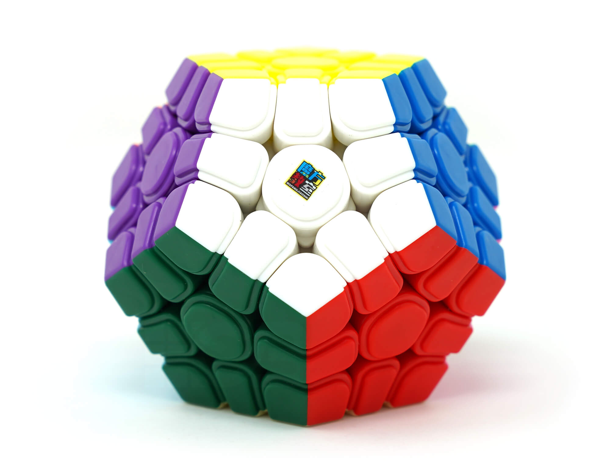 Megaminx Meilong Magnético MoYu stickerless — vista frontal mostrando as 12 faces coloridas