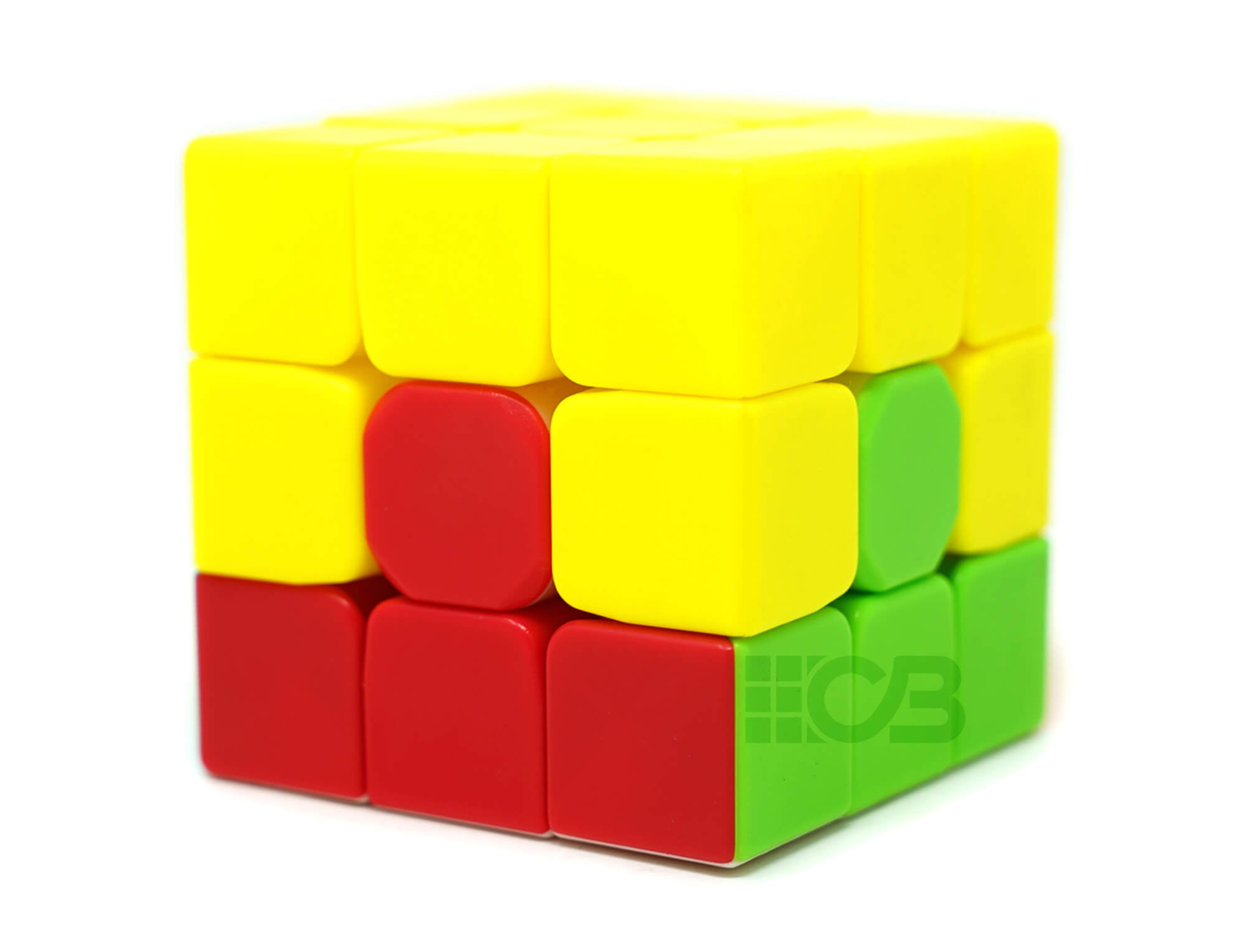 Cubo Mágico Kids UT QiYi com design de pudim em formato stickerless colorido, vista frontal