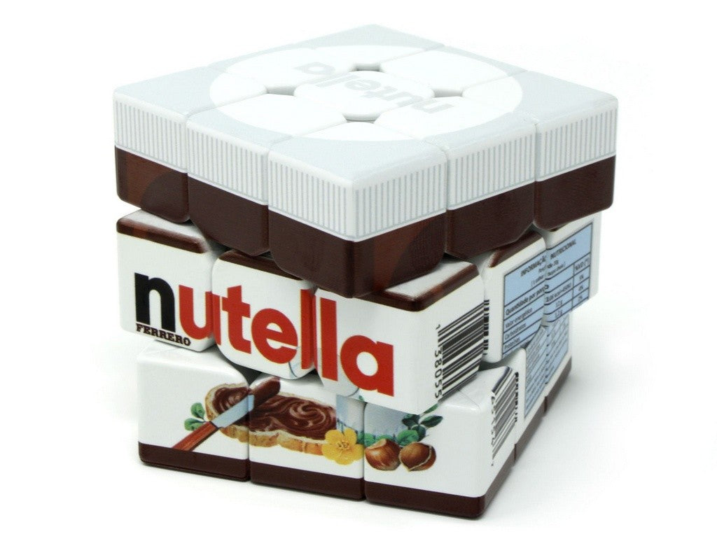 Cubo Mágico Nutella Vinci Cube com faces embaralhadas — detalhe da impressão UV direta na superfície