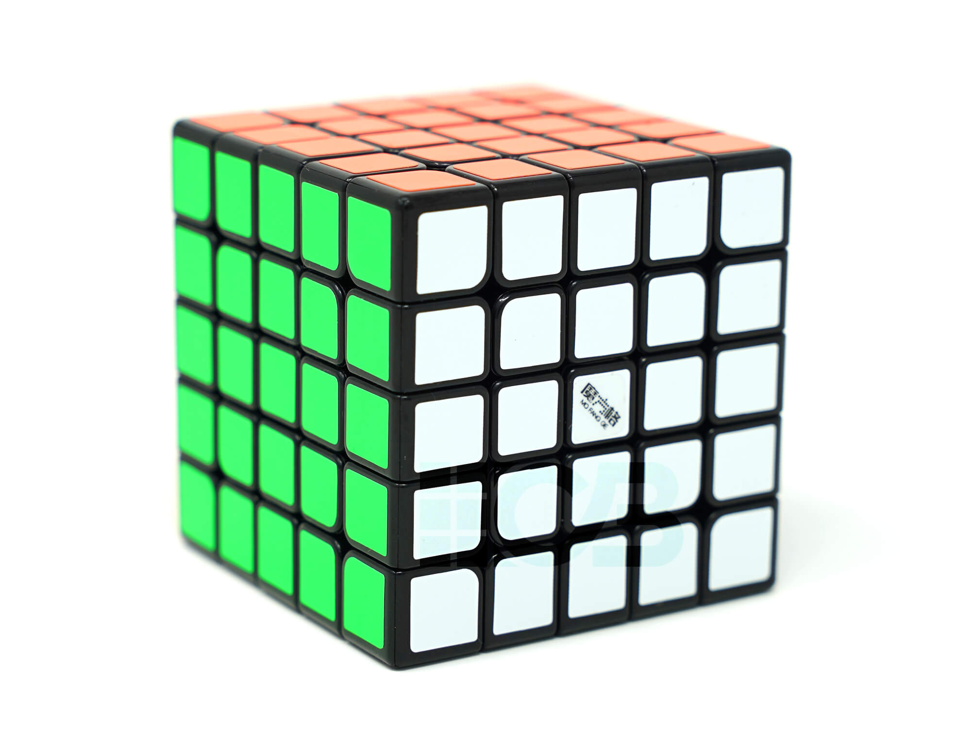Cubo Mágico Wu Shuang 5x5 QiYi em posição embaralhada, visão tridimensional