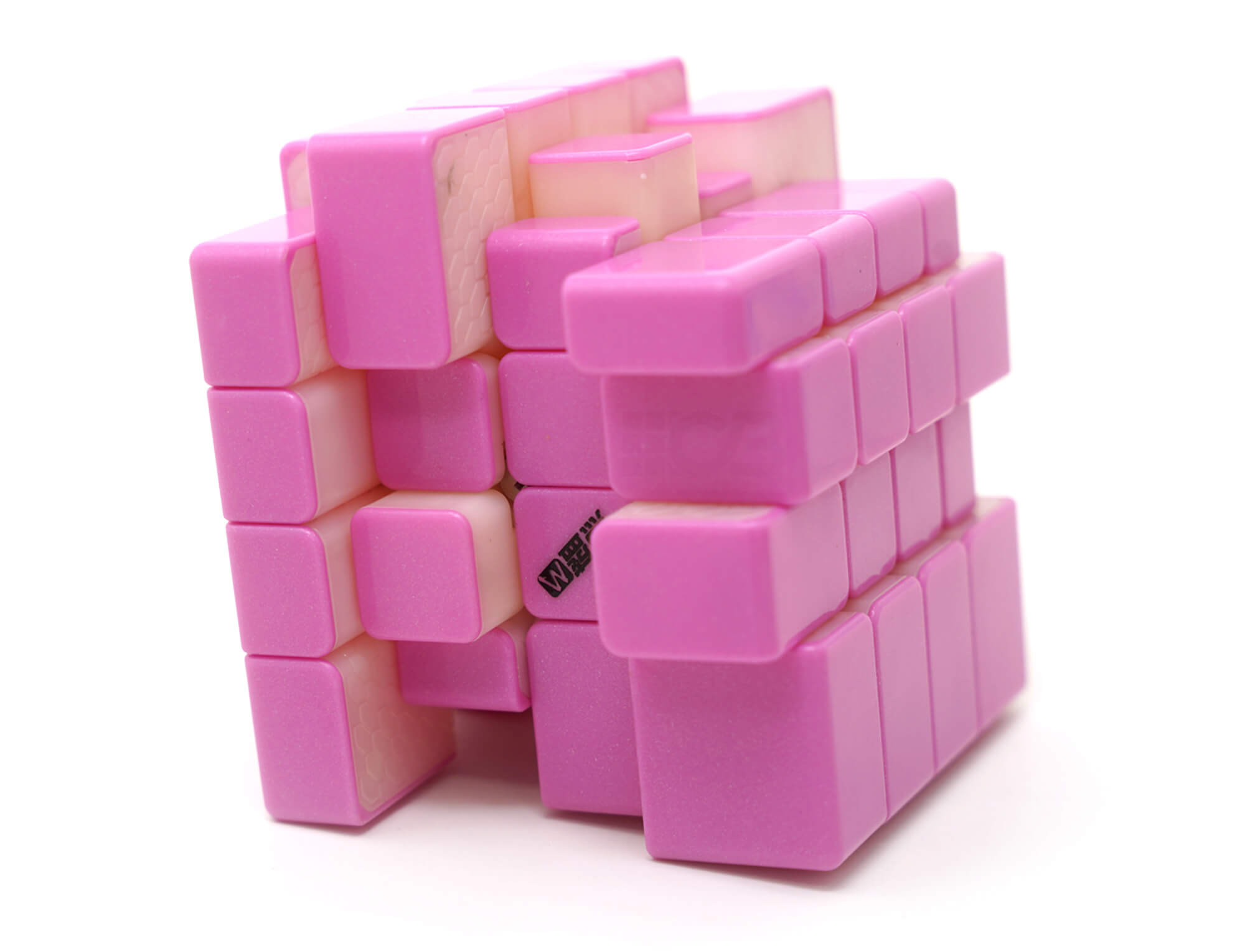 Mirror Blocks 4x4 Diansheng rosa — ângulo lateral destacando o acabamento espelhado e os blocos salientes