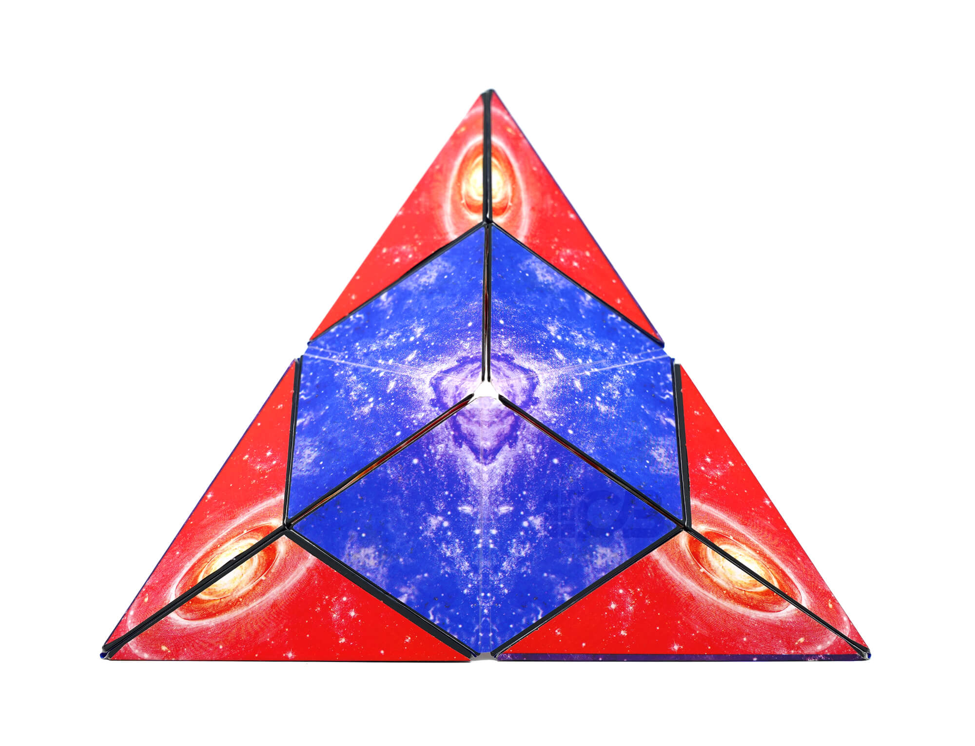 Vista superior do Shape Shifting Galaxy QiYi com peças em posição irregular