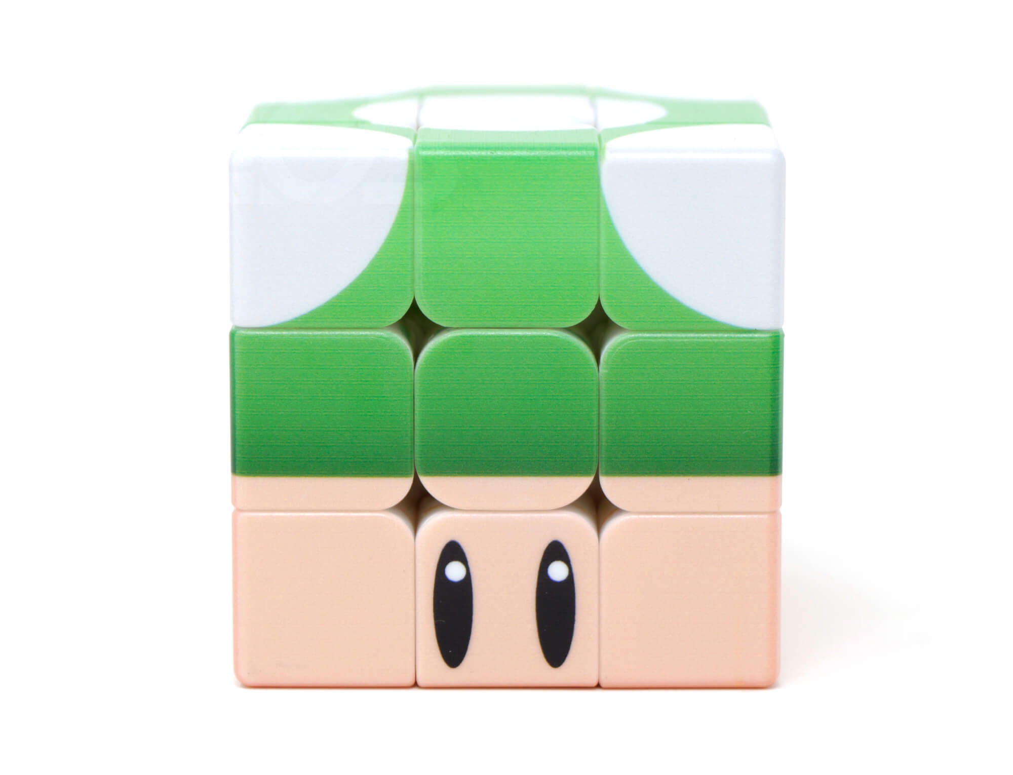 Cubo Mágico Cogumelo do Mario 3x3 — detalhe do acabamento da impressão UV nas faces