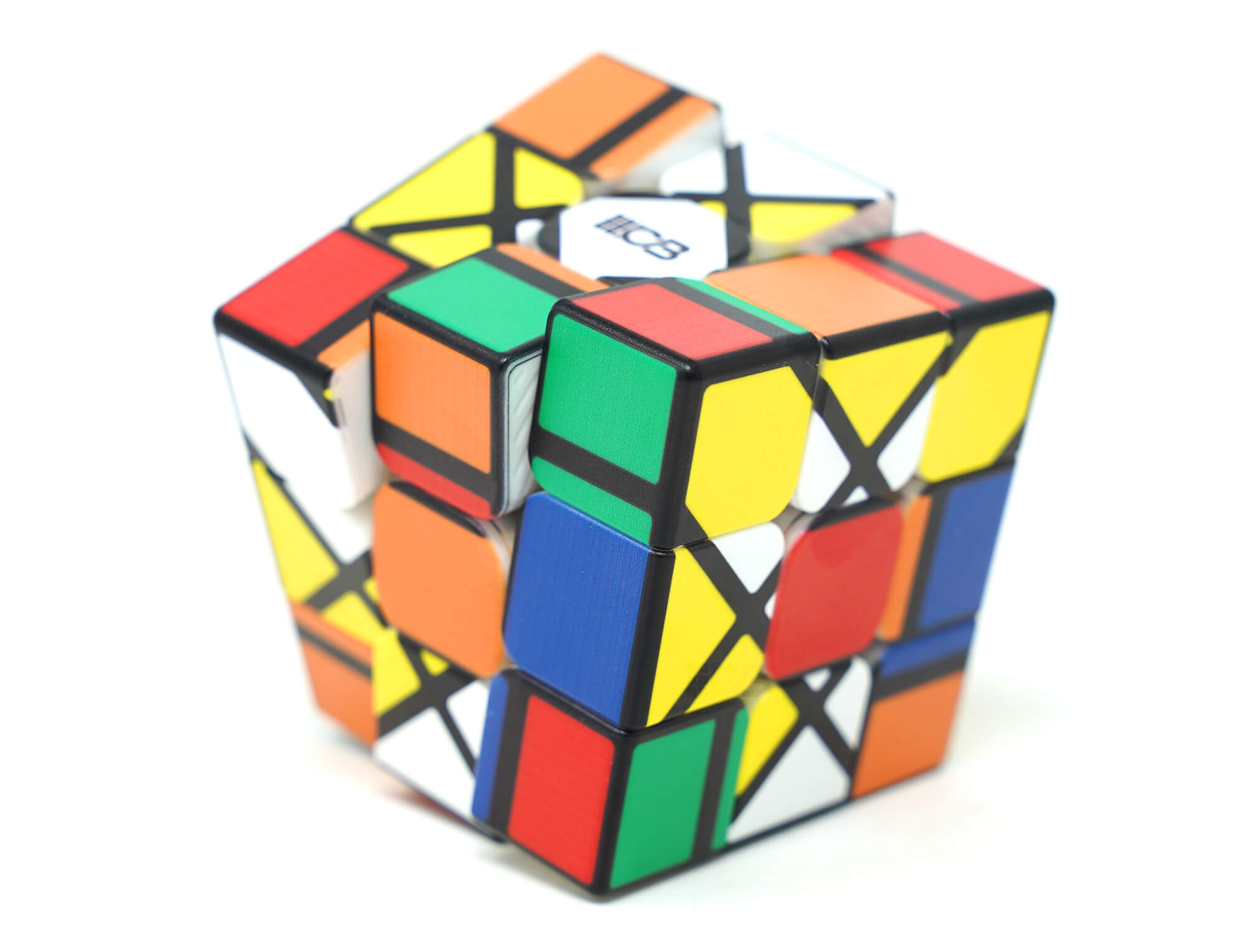 Fisher Cube 3x3 personalizado resolvido, cores vivas impressas por UV