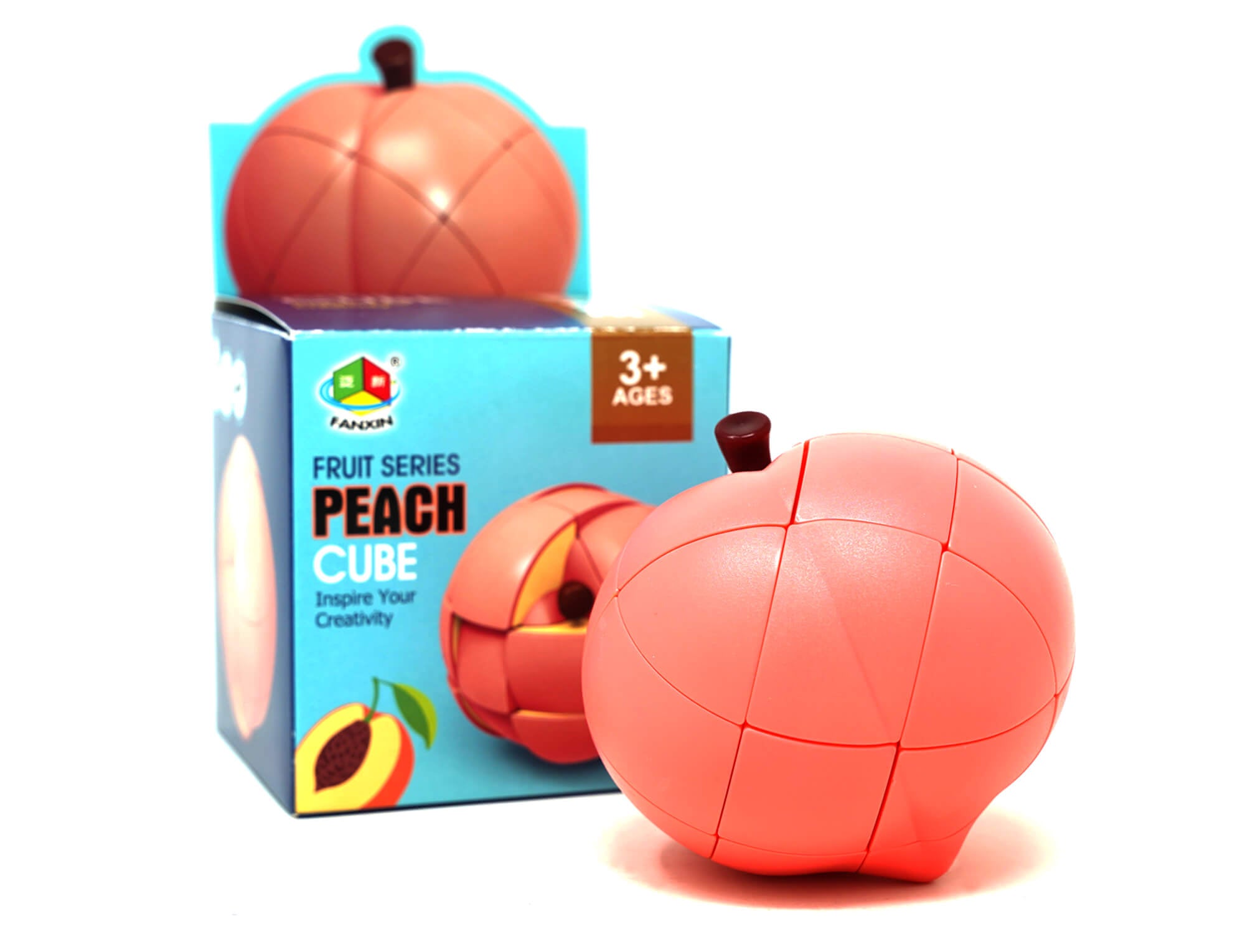 Shape mod Pêssego 3x3 Fanxin — ângulo lateral com detalhes das peças coloridas