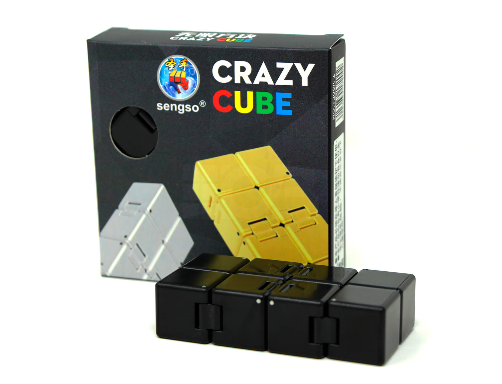 Cubo Infinito SengSo preto com blocos dobrados em posição fechada, vista frontal