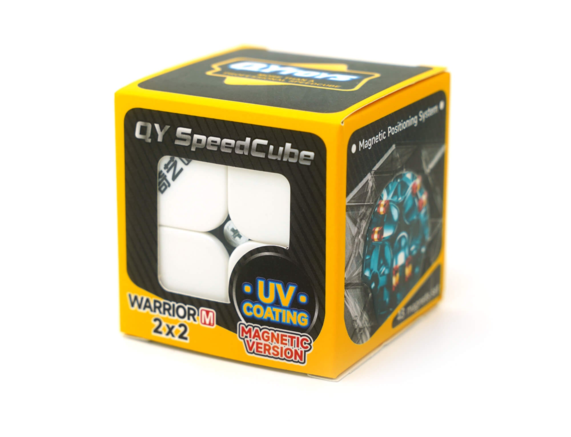 Cubo Mágico 2x2 QiYi Warrior M UV Magnético Stickerless — vista frontal mostrando as cores das faces