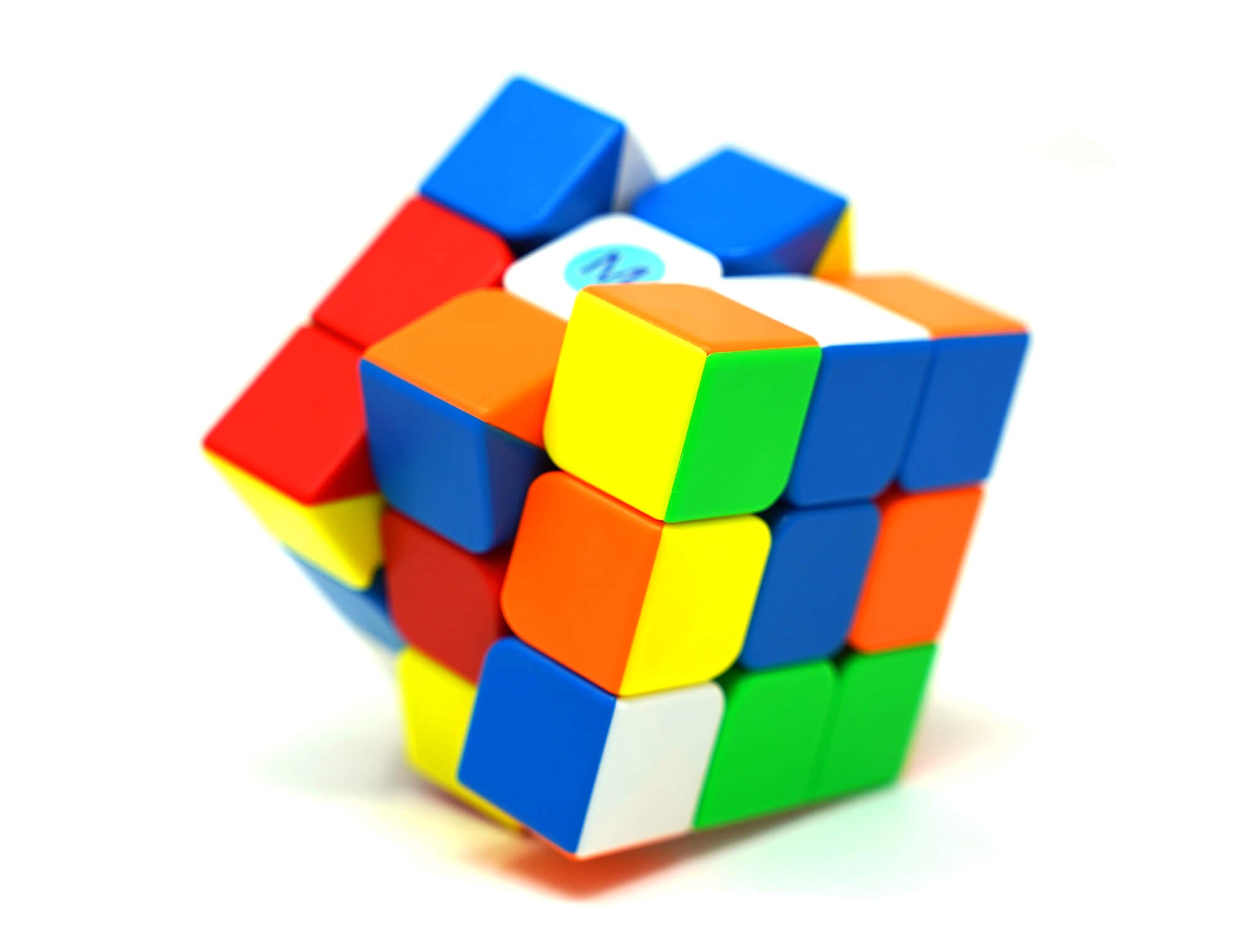 Cubo Mágico 3x3 Manual do Mundo em vista frontal com faces coloridas stickerless