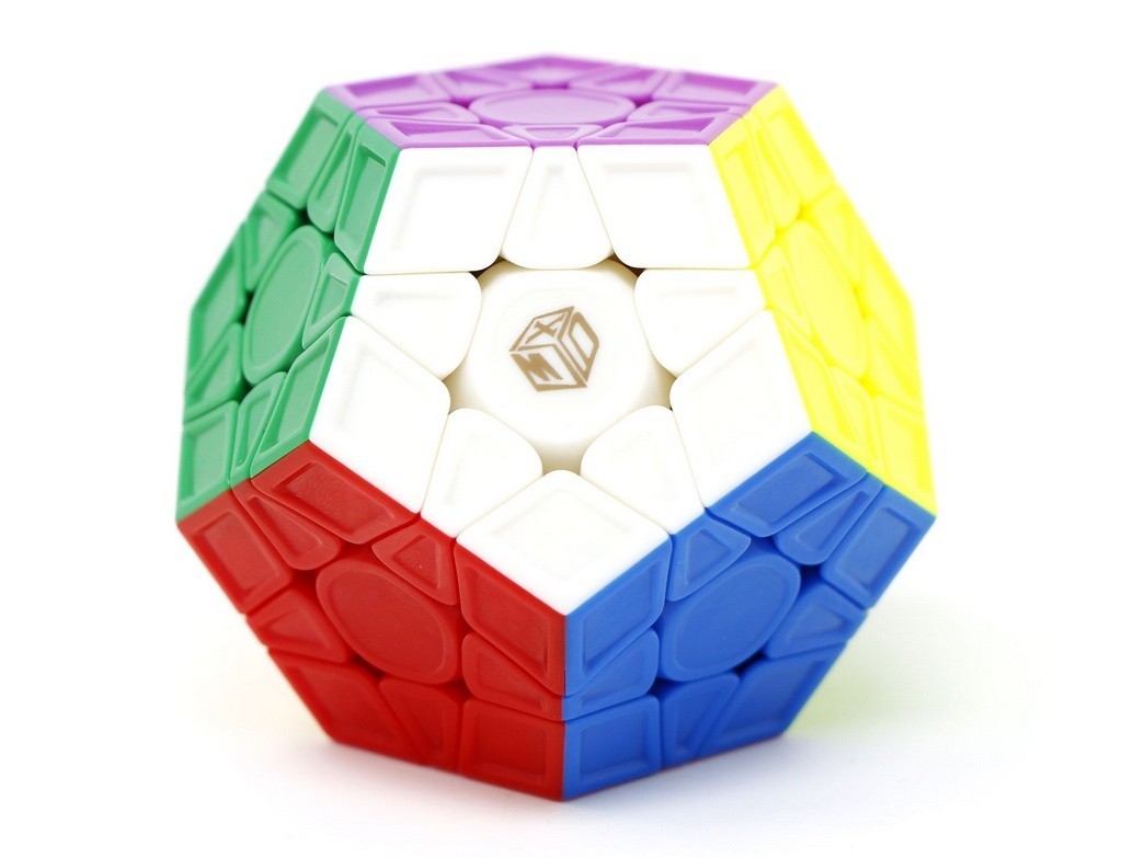 Megaminx X-Man Galaxy V2 QiYi stickerless magnético — vista frontal mostrando as doze faces coloridas