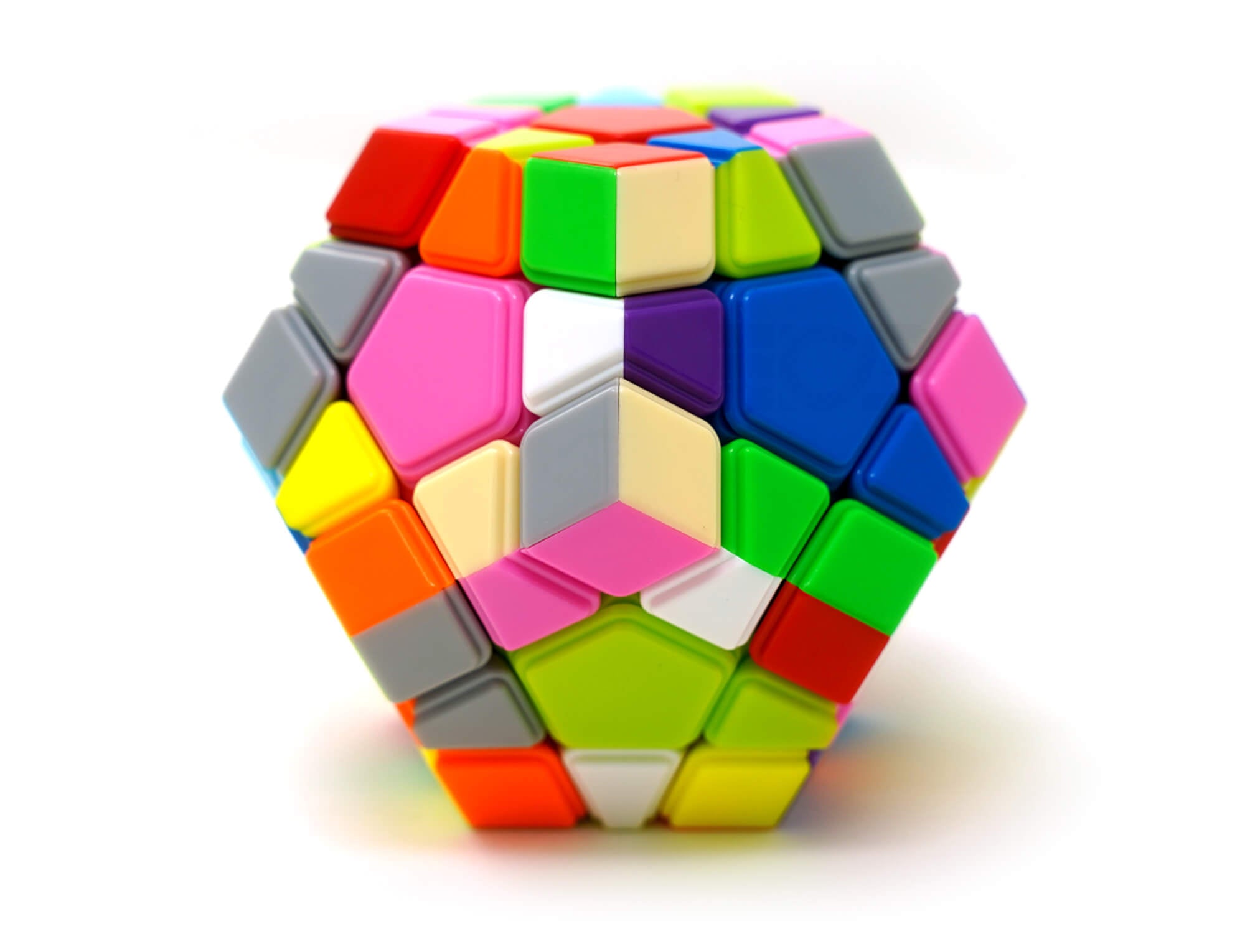Megaminx YJ Rui Hu stickerless — vista superior com todas as faces visíveis