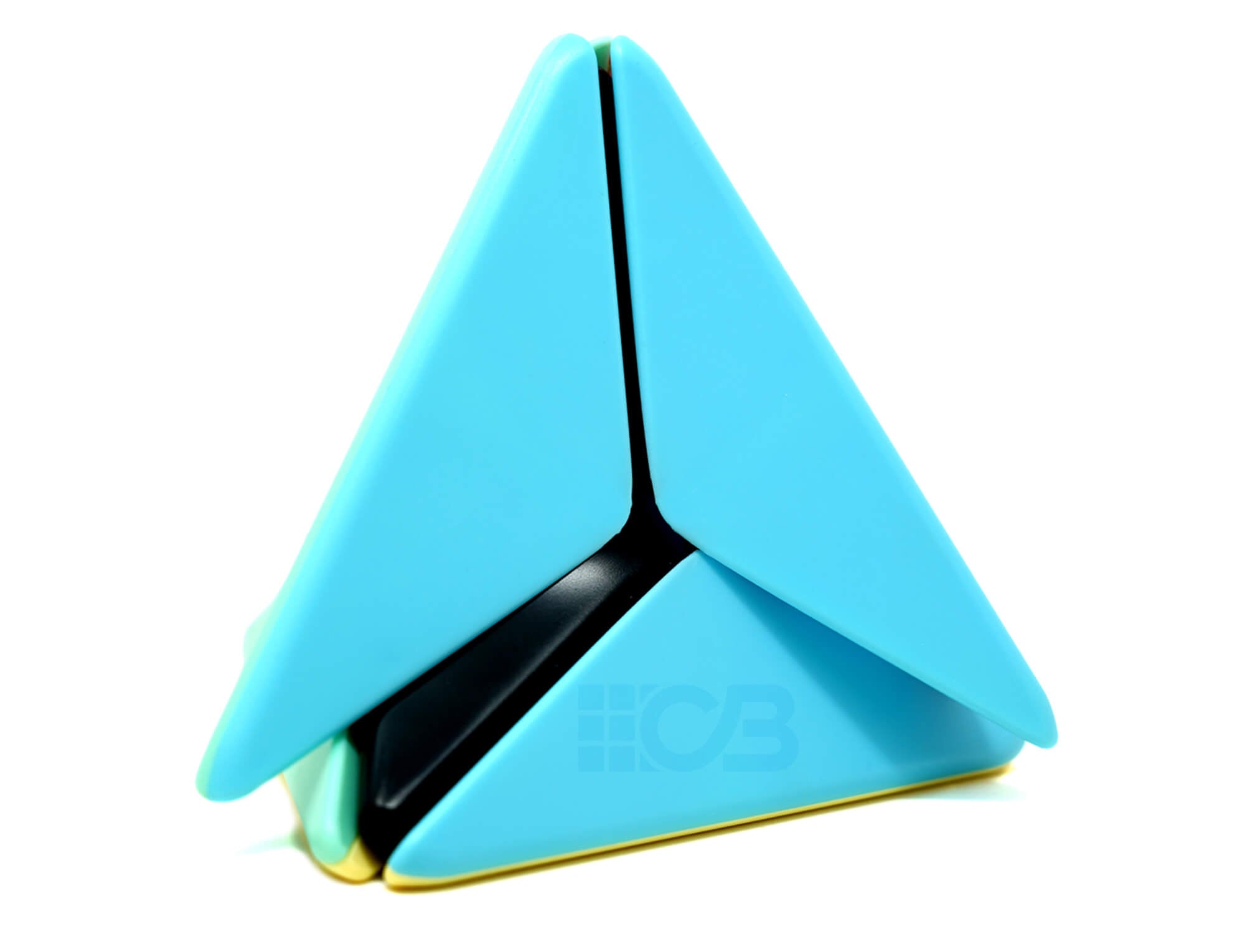 Pyraminx Boomerang Pastel MoYu — lateral mostrando as peças coloridas em tons pastel